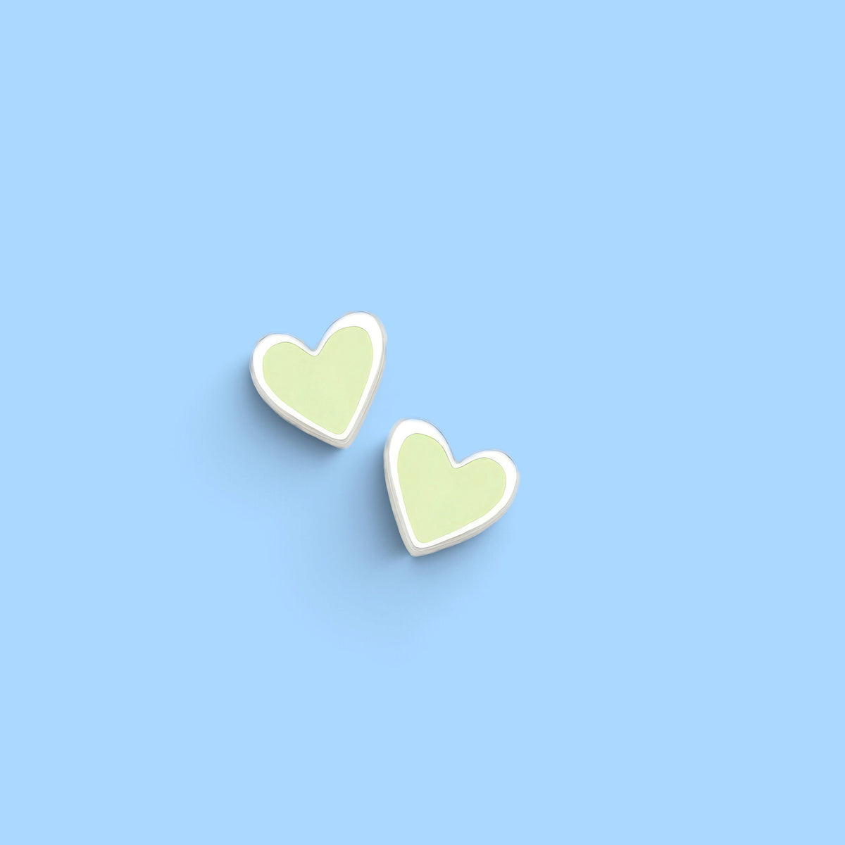 PENDIENTES VERDE PASTEL CORAZON