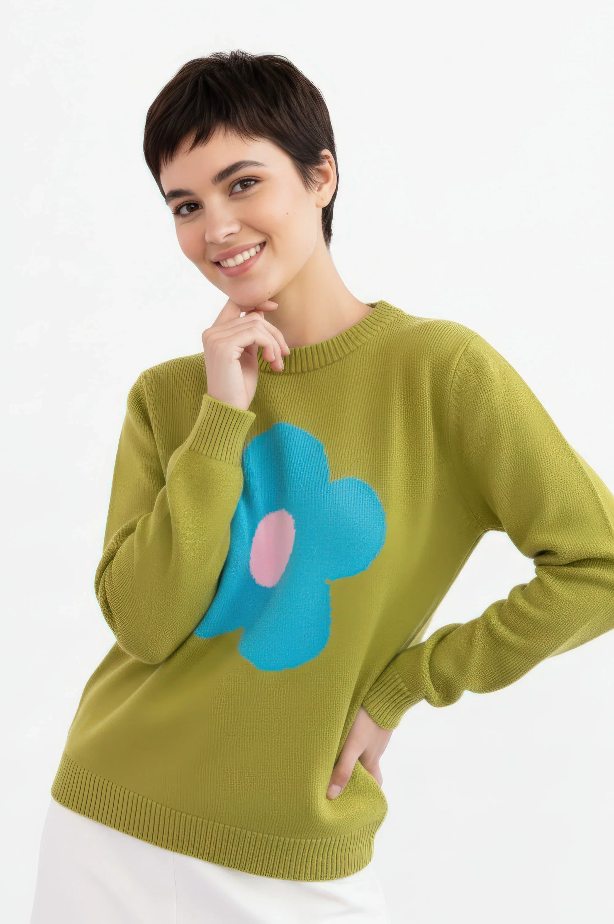JERSEY ALGODON MUJER VERDE FLOR - Agatha Ruiz de la Prada