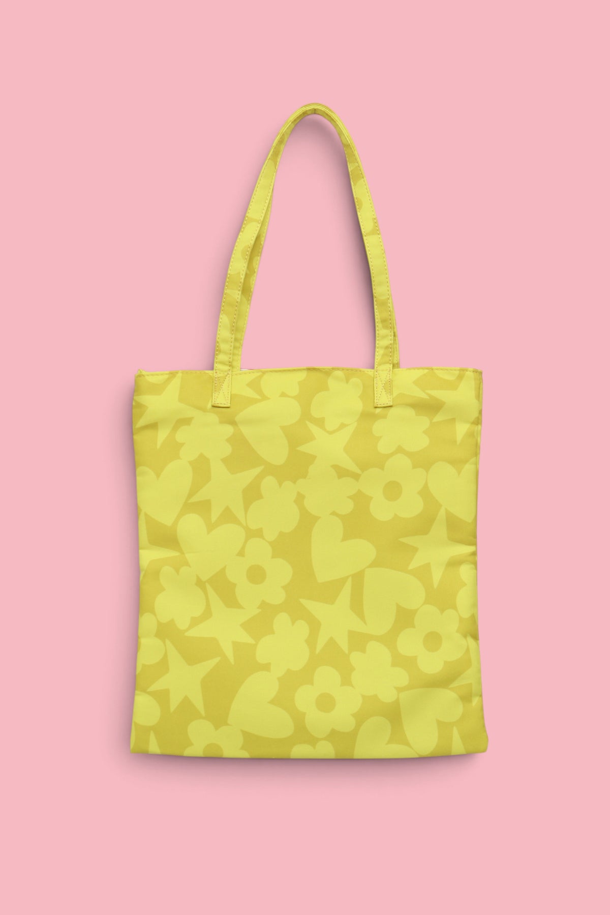 BORSA TOTE CON ICONE GIALLA