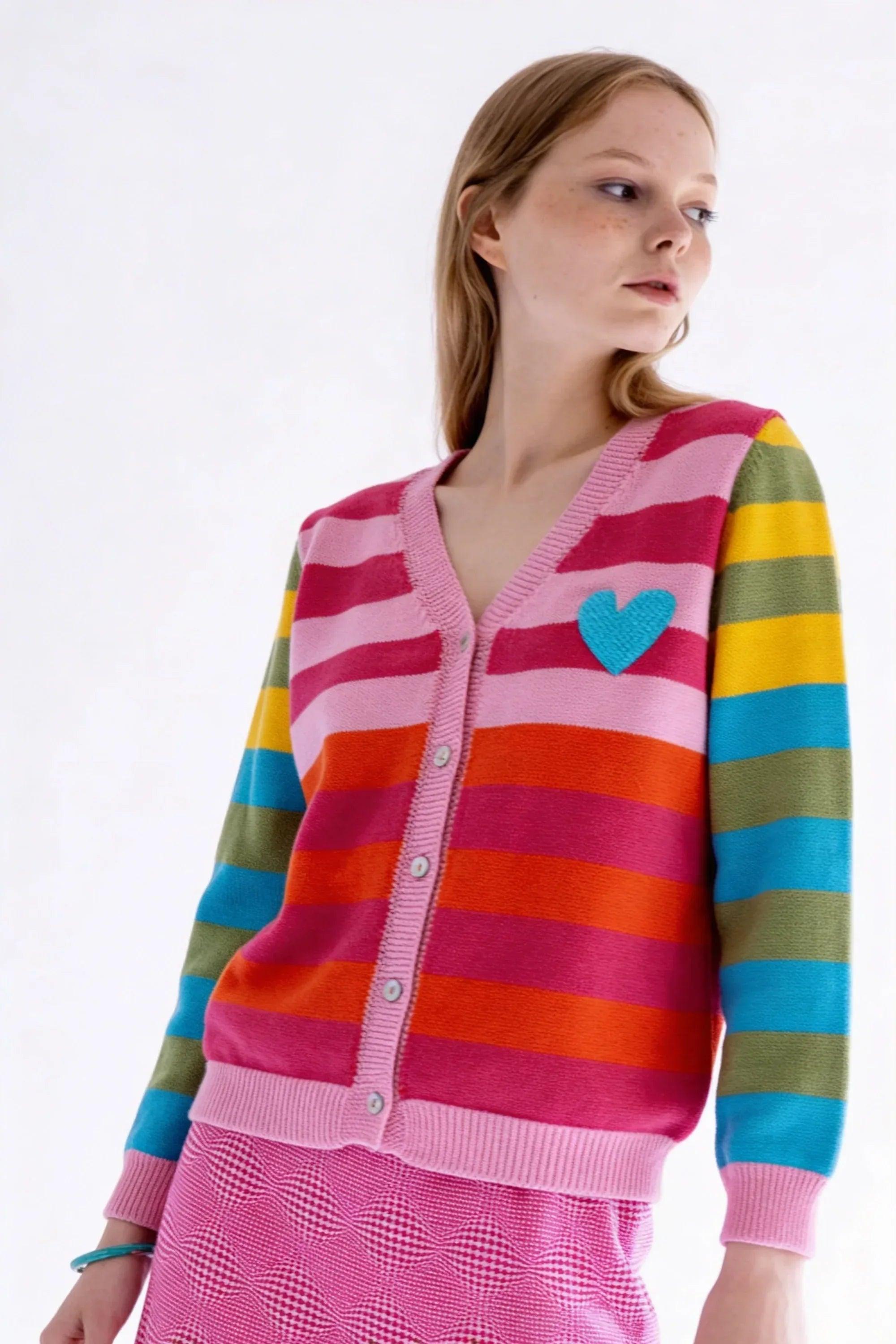 WOMEN'S PINK STRIPED JACKET