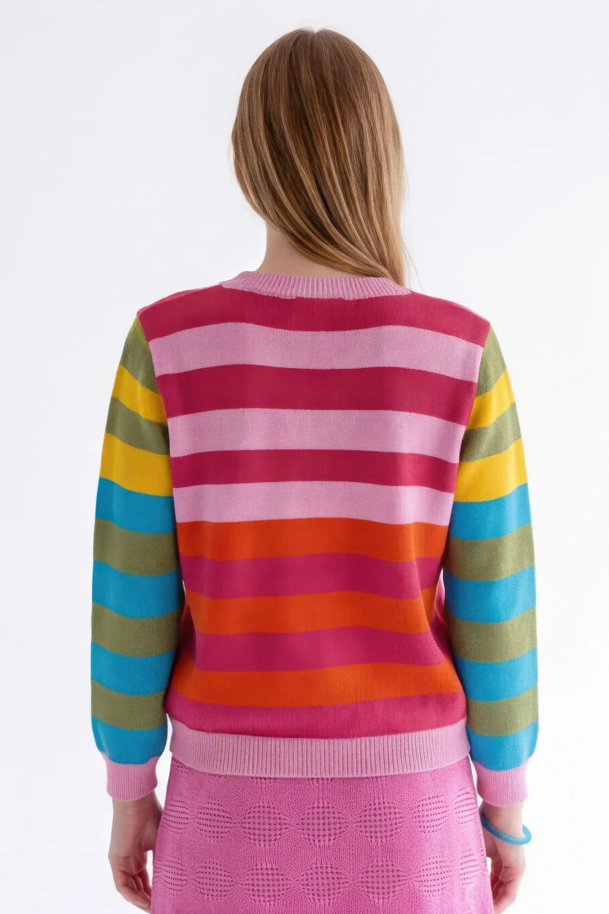 CHAQUETA RAYAS ROSA MUJER