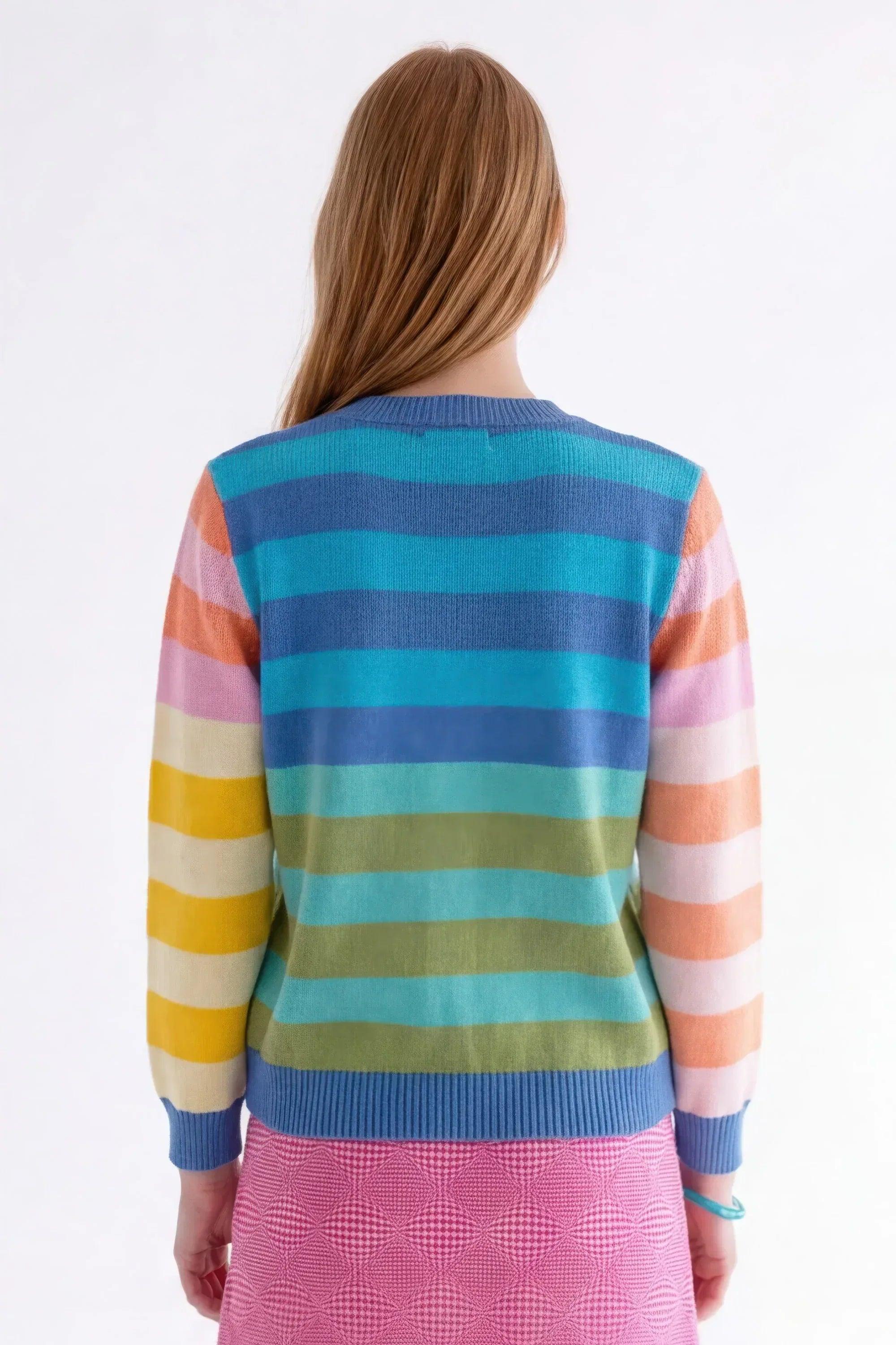 VESTE RAYÉE BLEUE FEMME
