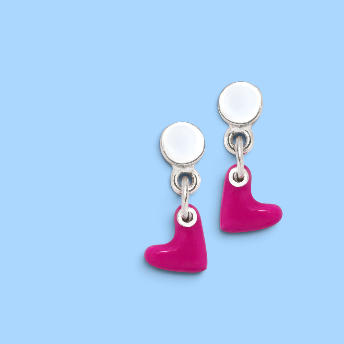 PENDIENTES LULÚ CORAZÓN FUCSIA
