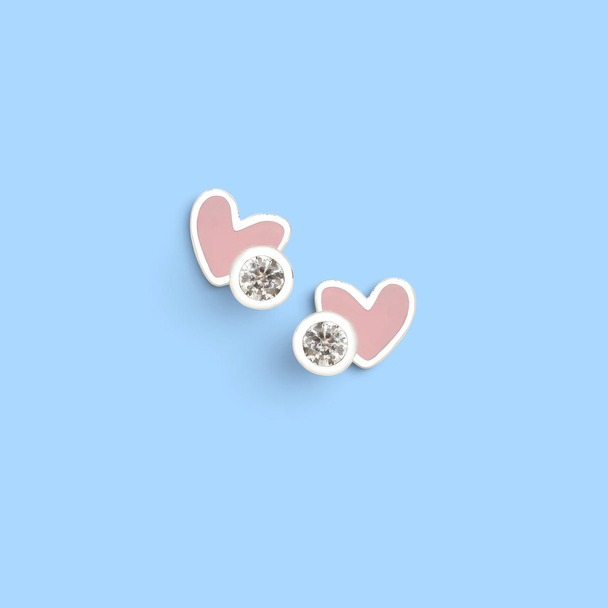 PENDIENTE CORAZON ROSA CIRCONITA BEBÉ