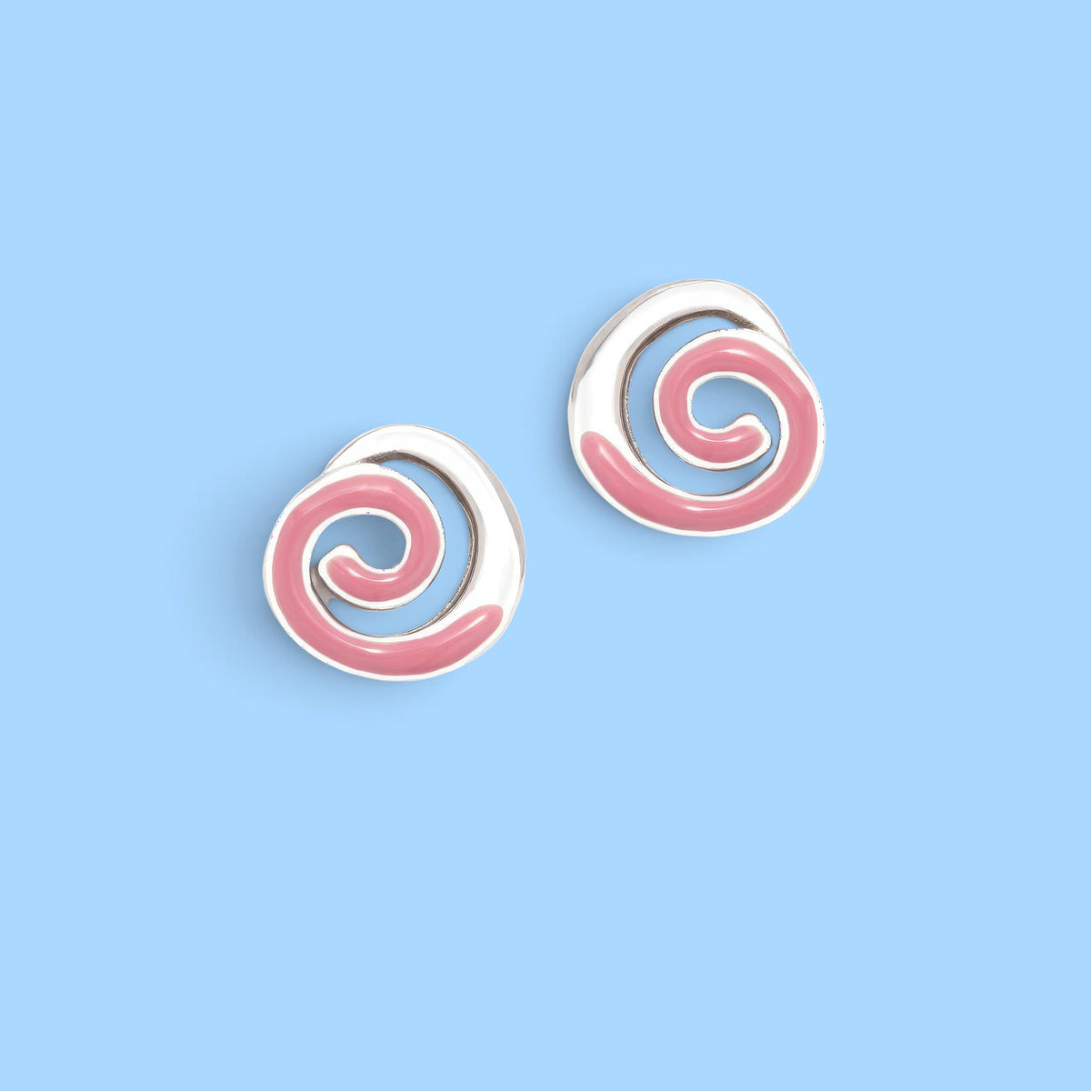 Orecchino a spirale rosa