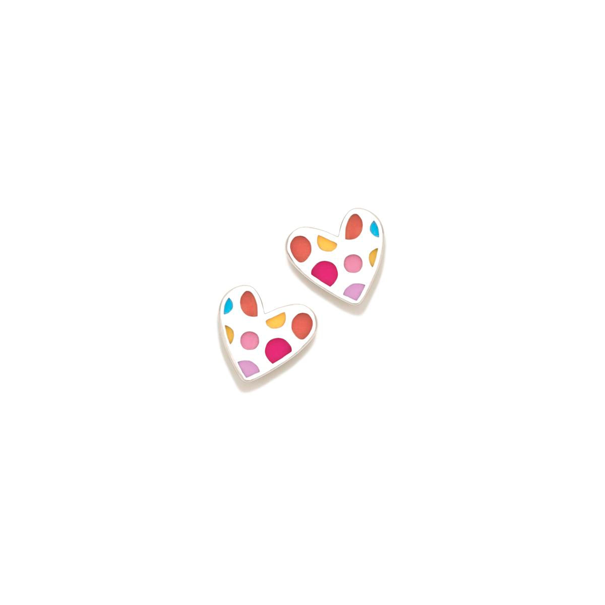 HEART EARRINGS FUN POLKA DOTS