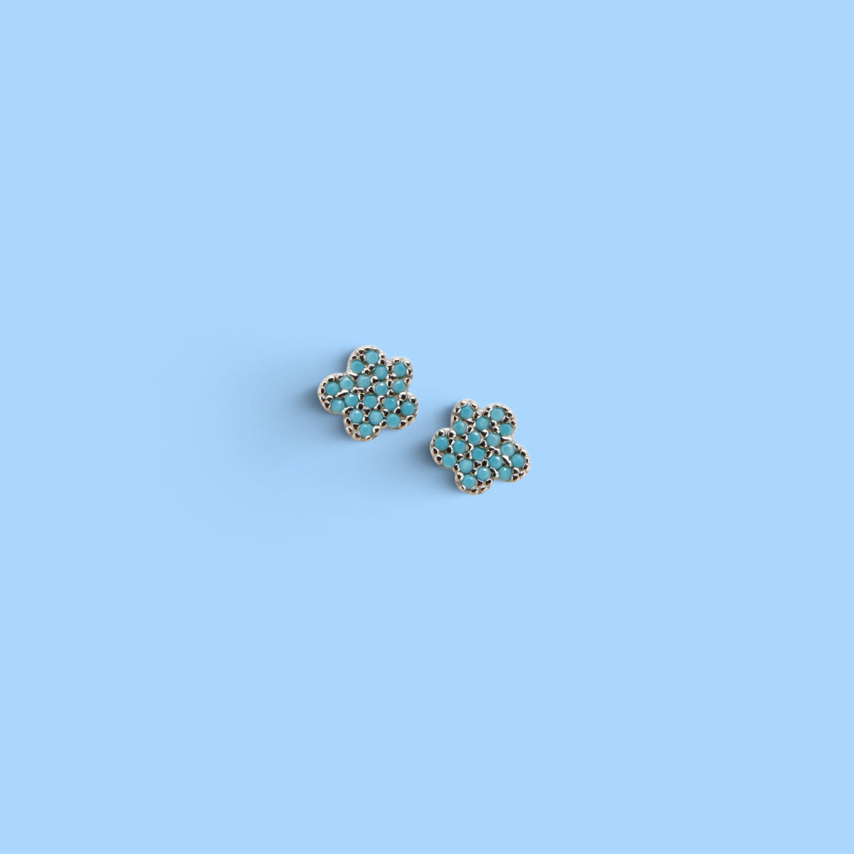 PENDIENTES FLOR STARLIGHT TURQUESA