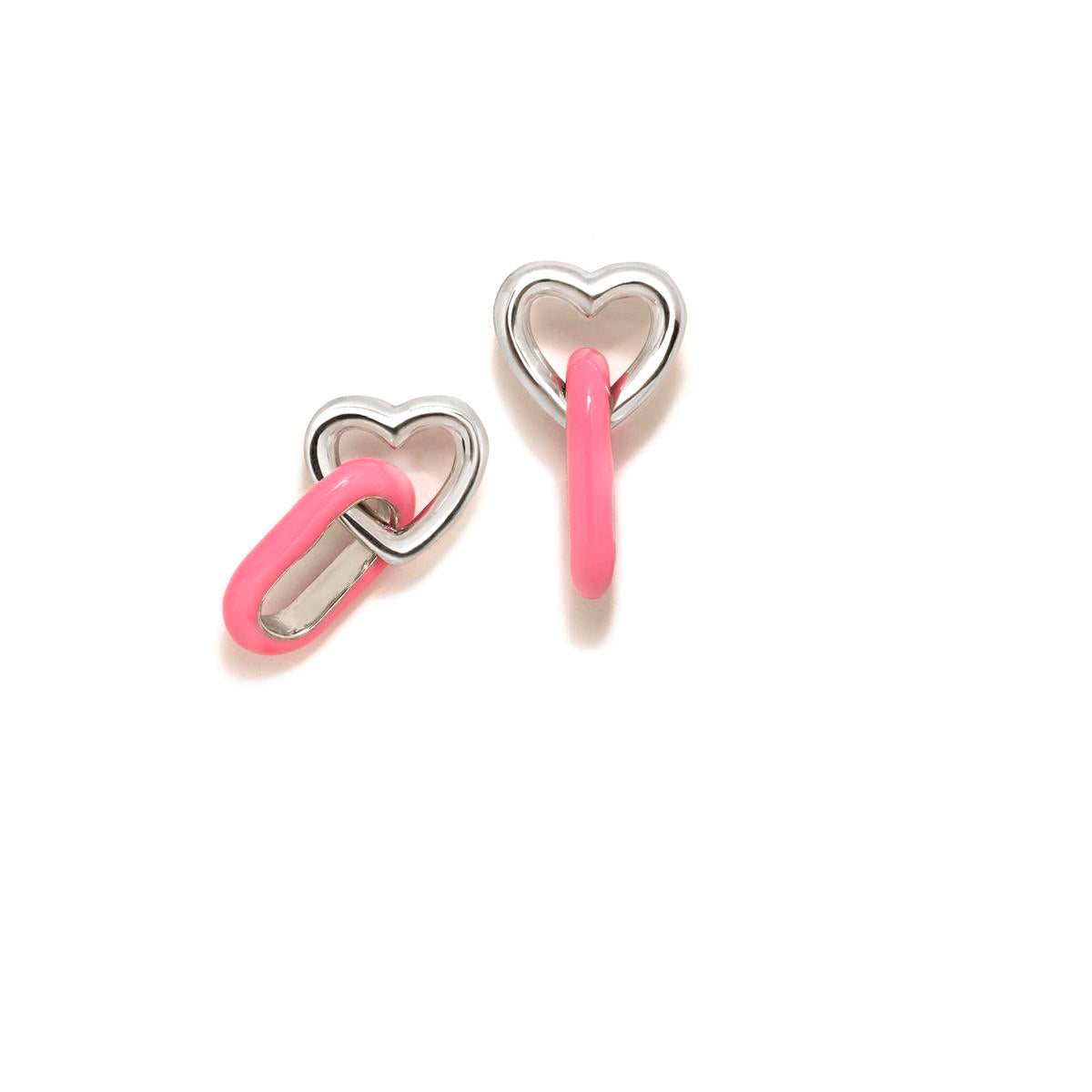 BOUCLES D'OREILLES PRESSIONS CŒUR LINK ROSE
