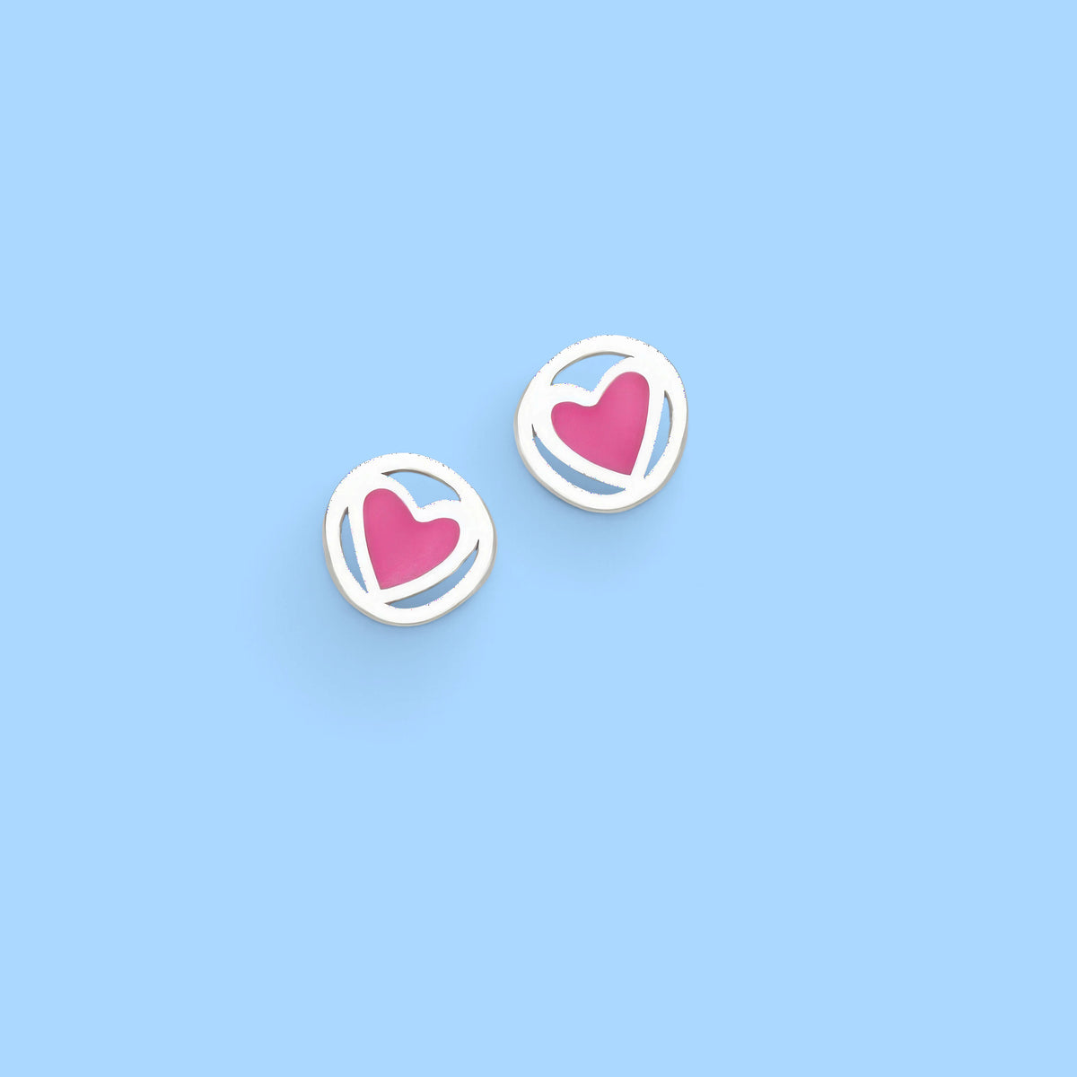 PENDIENTE CORAZON ROSA ROSCA