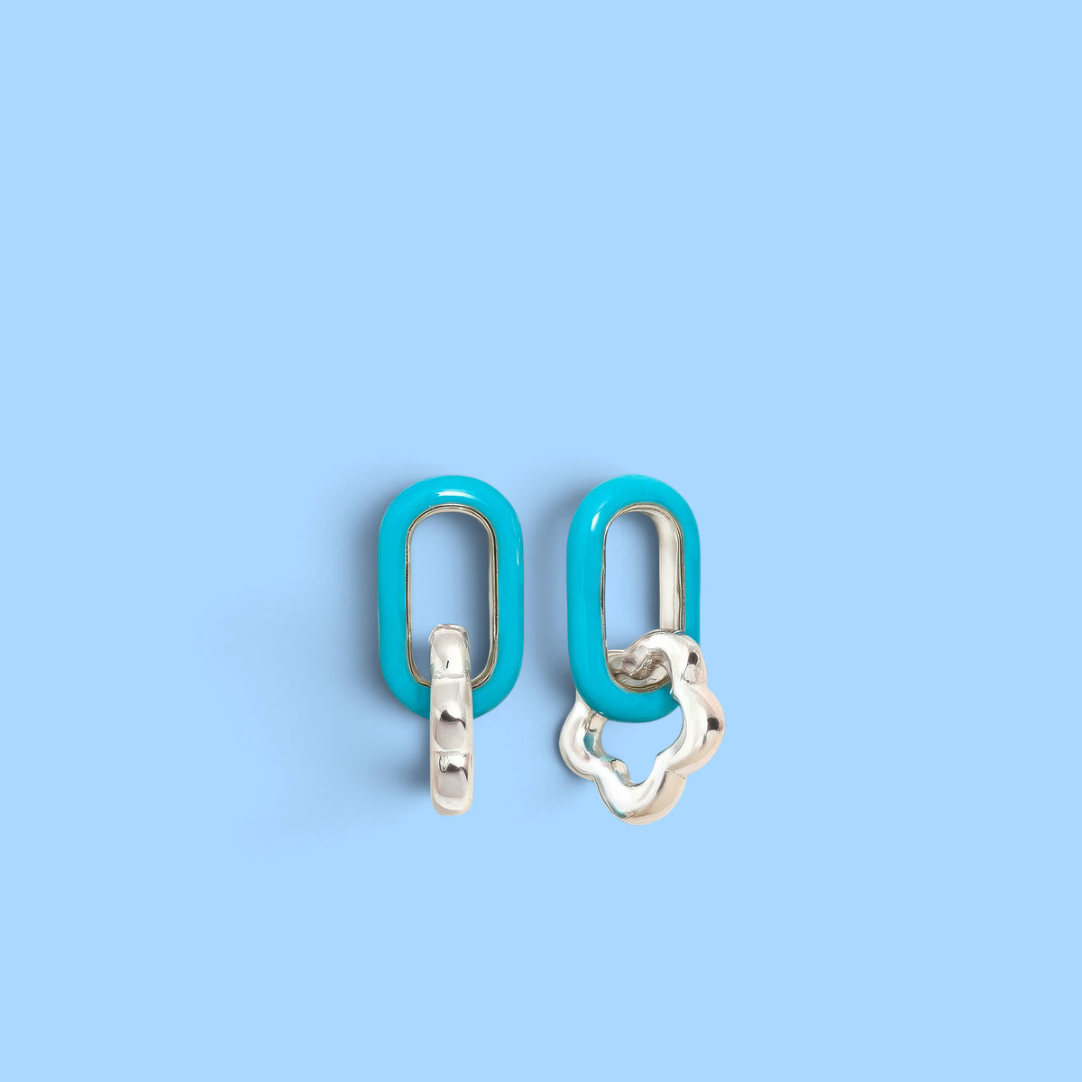 BOUCLES D'OREILLES PRESSION FLEUR LINK EAU