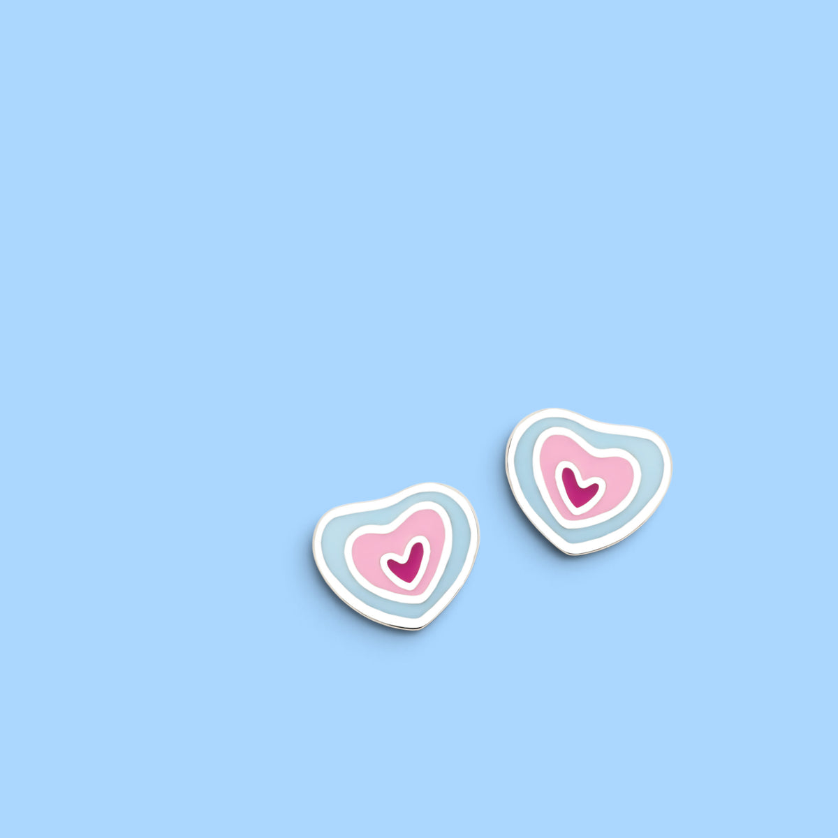 BOUCLES D’OREILLES POP LOVE BLEU ROSE