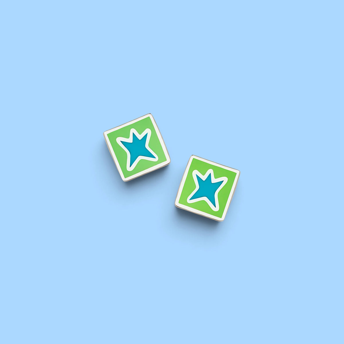 PENDIENTES CUBO ESTRELLA VERDE