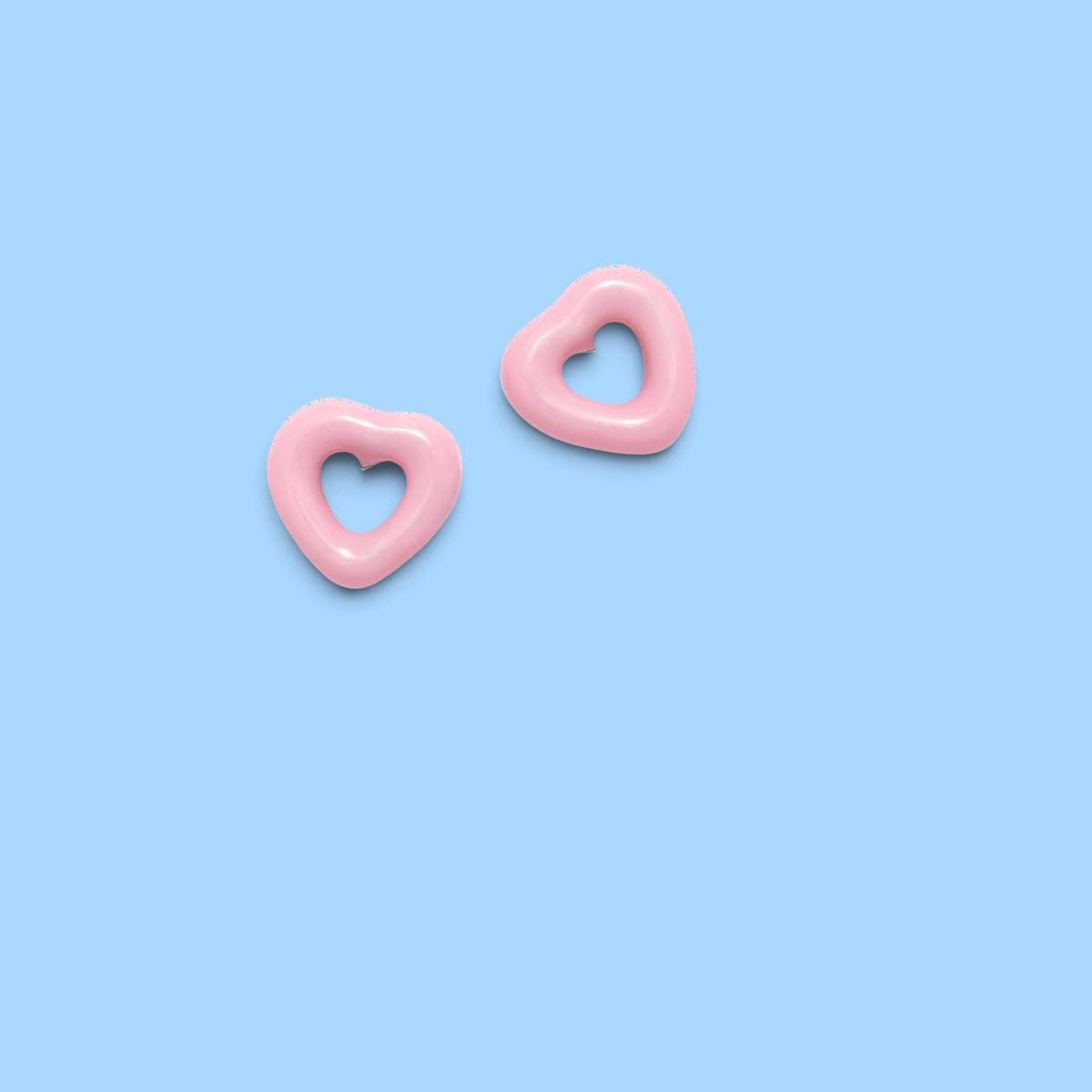 Orecchini ciambella cuore rosa