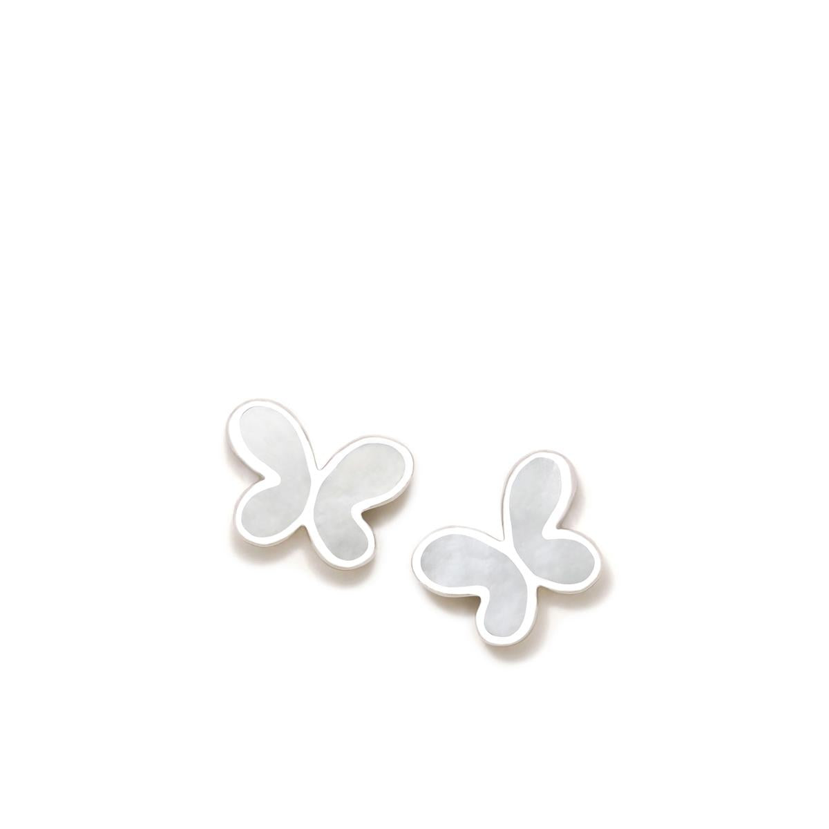 Boucles d'oreilles vis papillon nacre