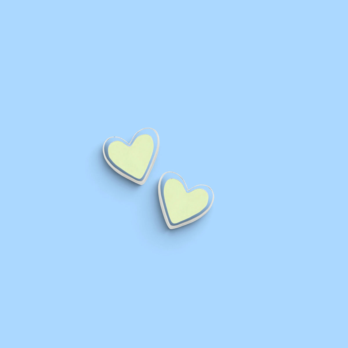 PENDIENTES VERDE PASTEL CORAZON