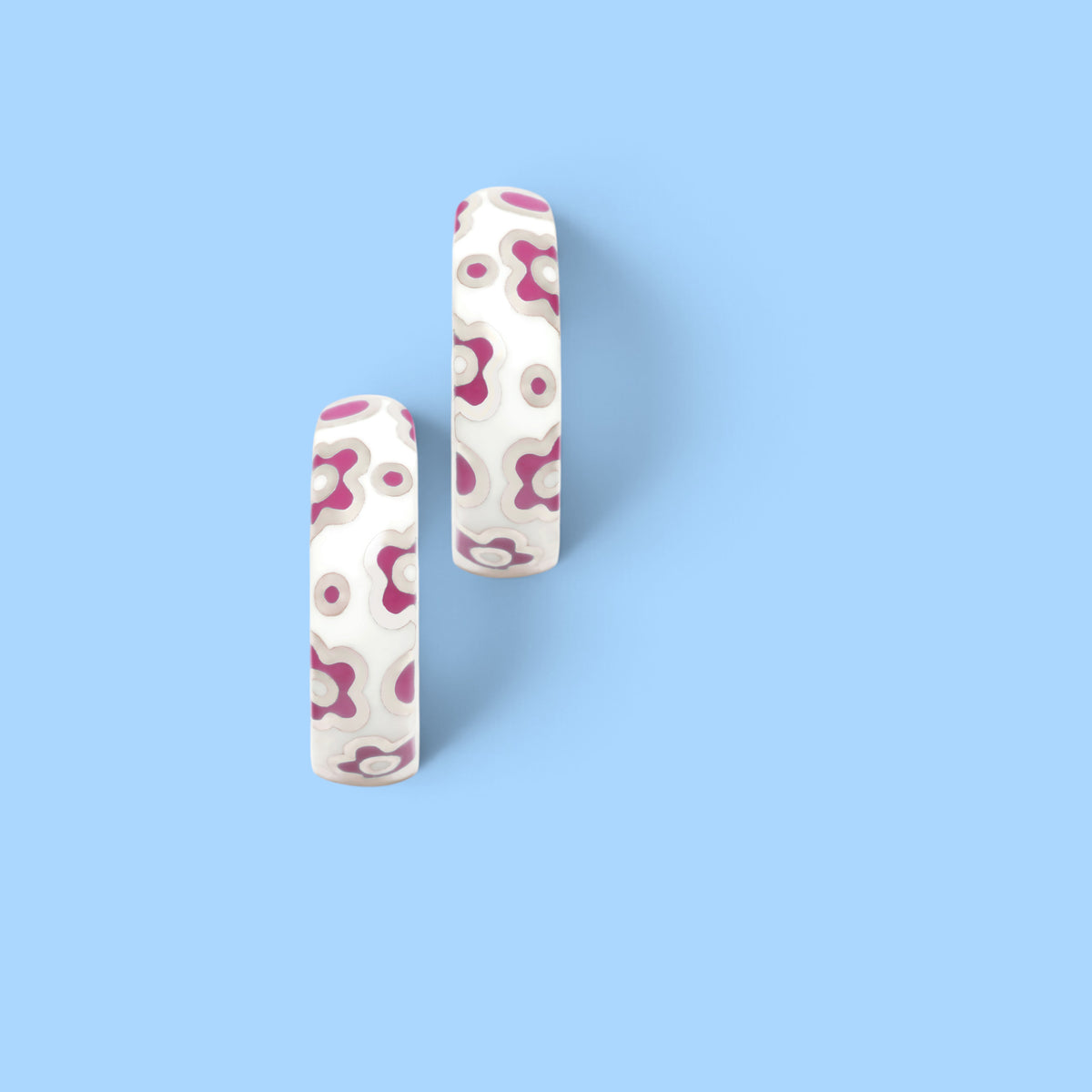 CRÉOLES NATHY BLANC FUCHSIA