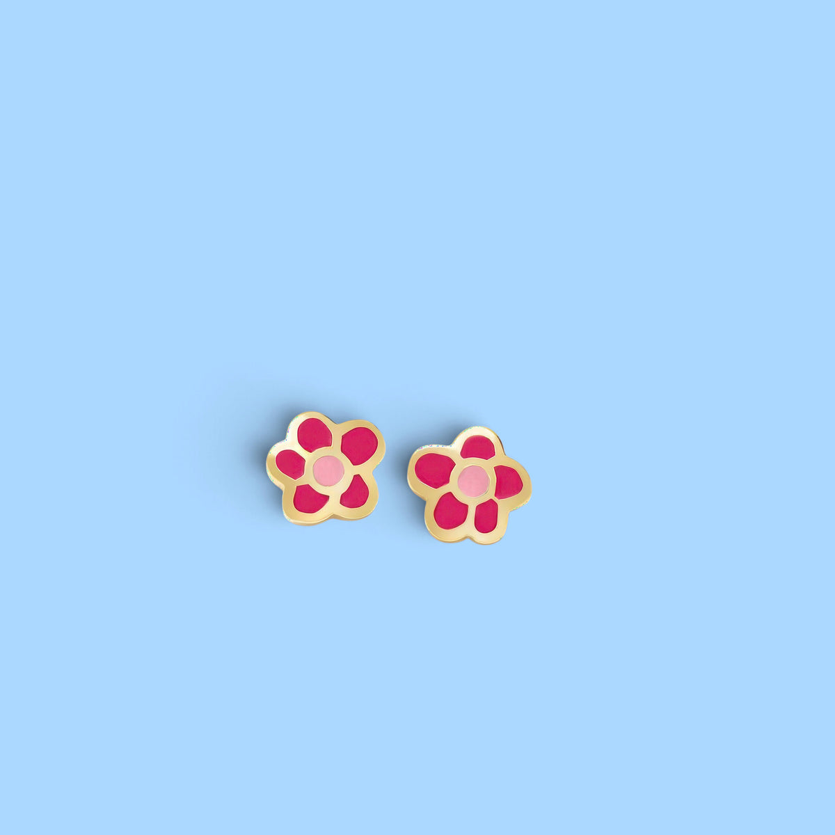 PENDENTE FUCSIA FIORE BAGNO ORO