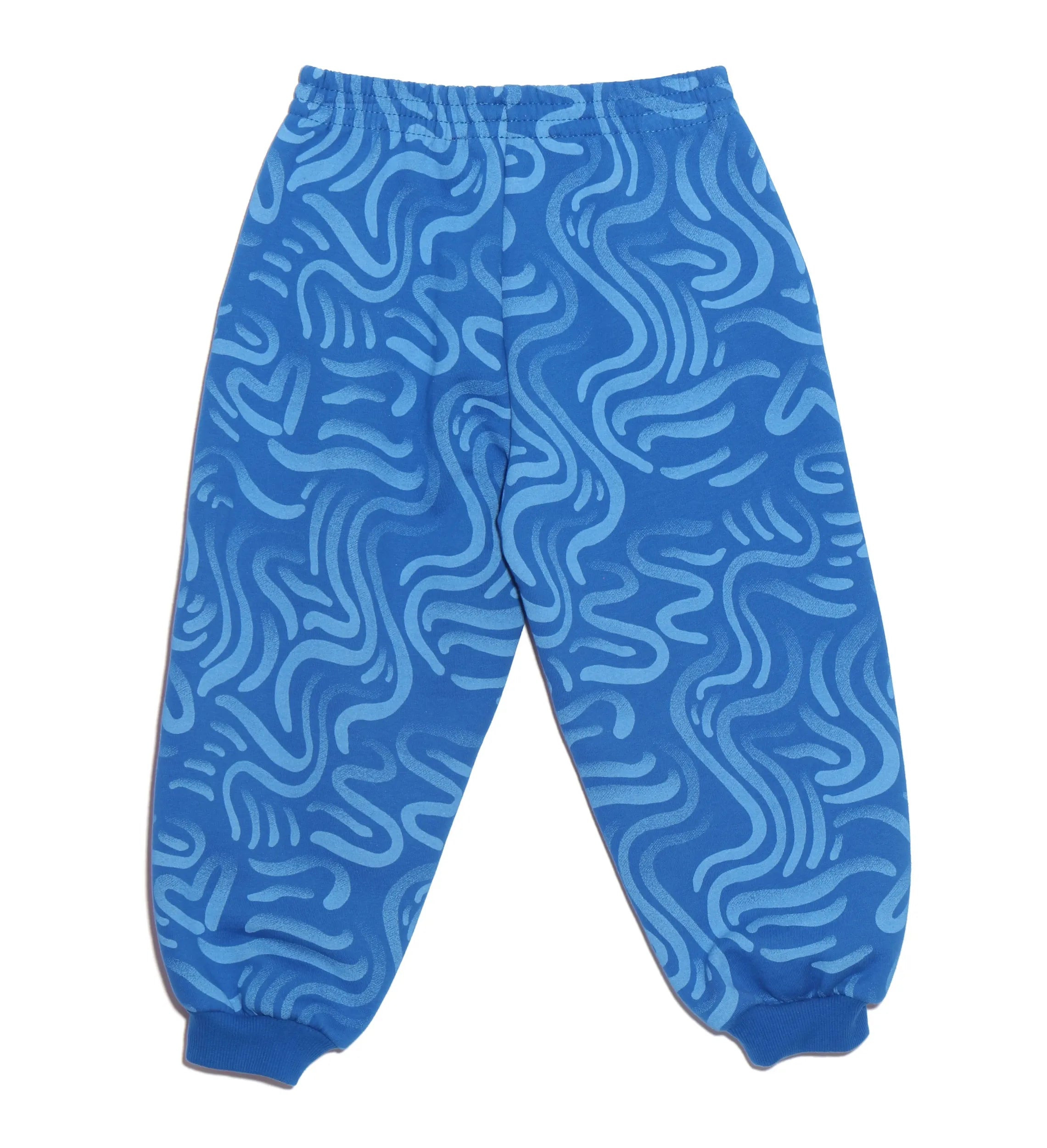 PANTALON AZUL CORAZON FUCSIA