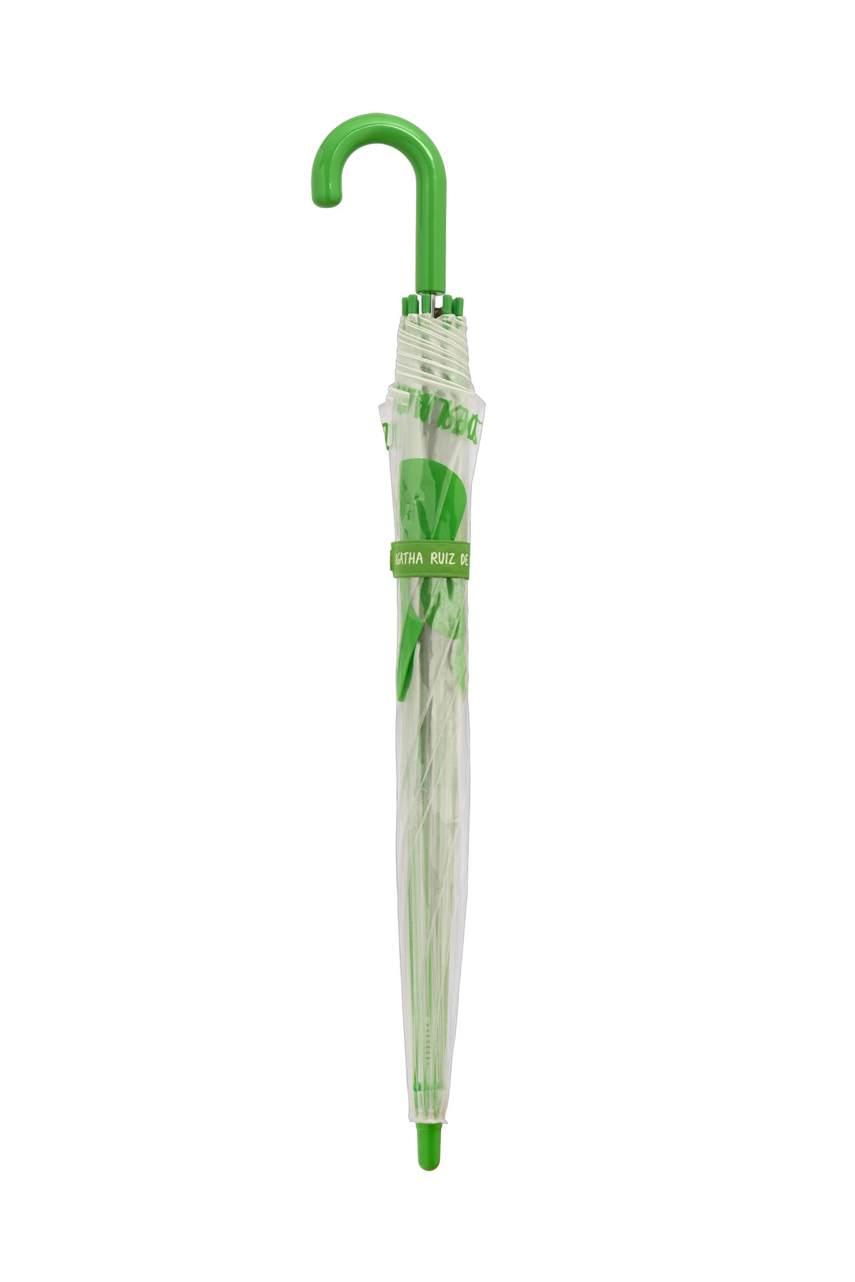 PARAGUAS INFANTIL TRANSPARENTE FLOR VERDE