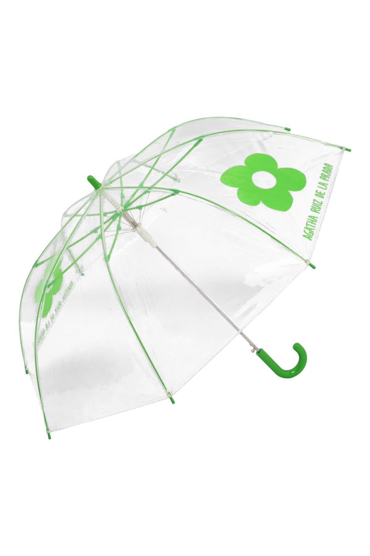 PARAGUAS INFANTIL TRANSPARENTE FLOR VERDE