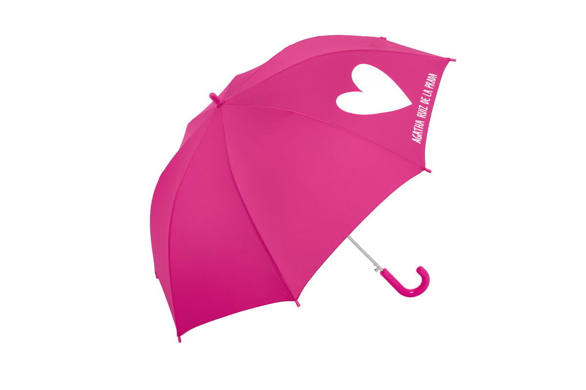 PARAGUAS INFANTIL FUCSIA CORAZÓN
