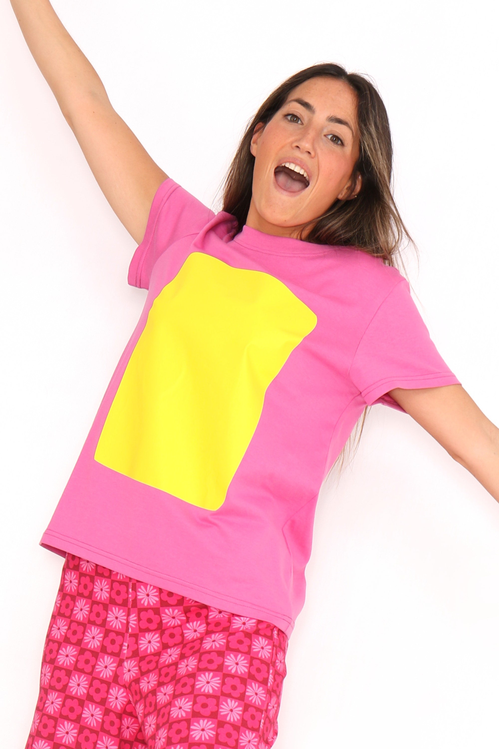 CAMISETA CUADRO AMARILLO