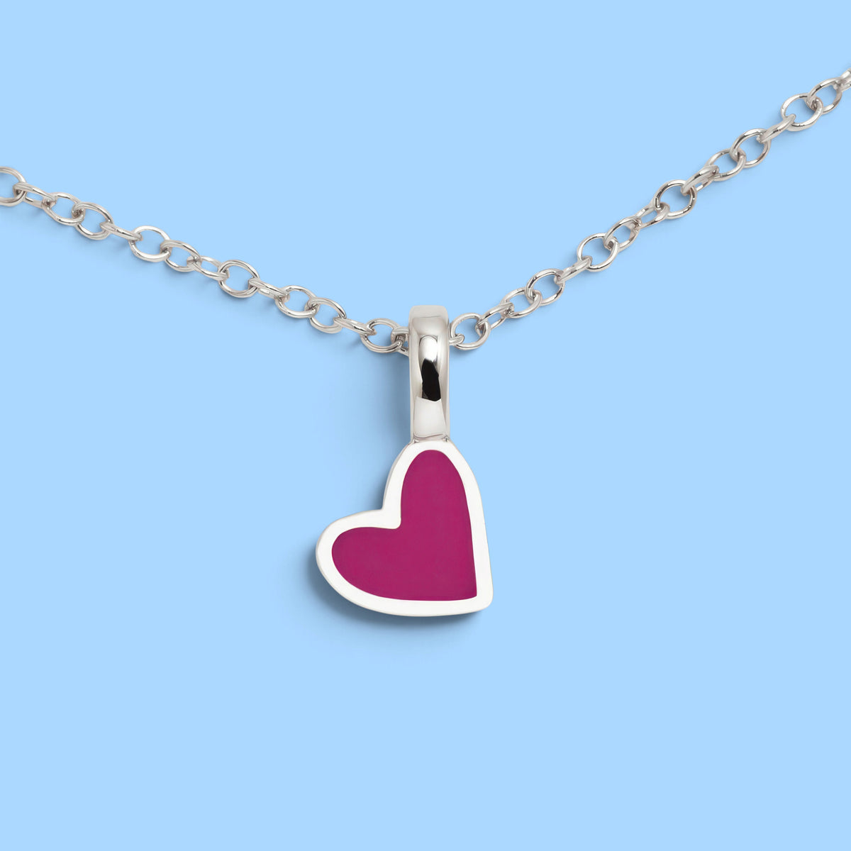 COLLAR CORAZON FUCSIA