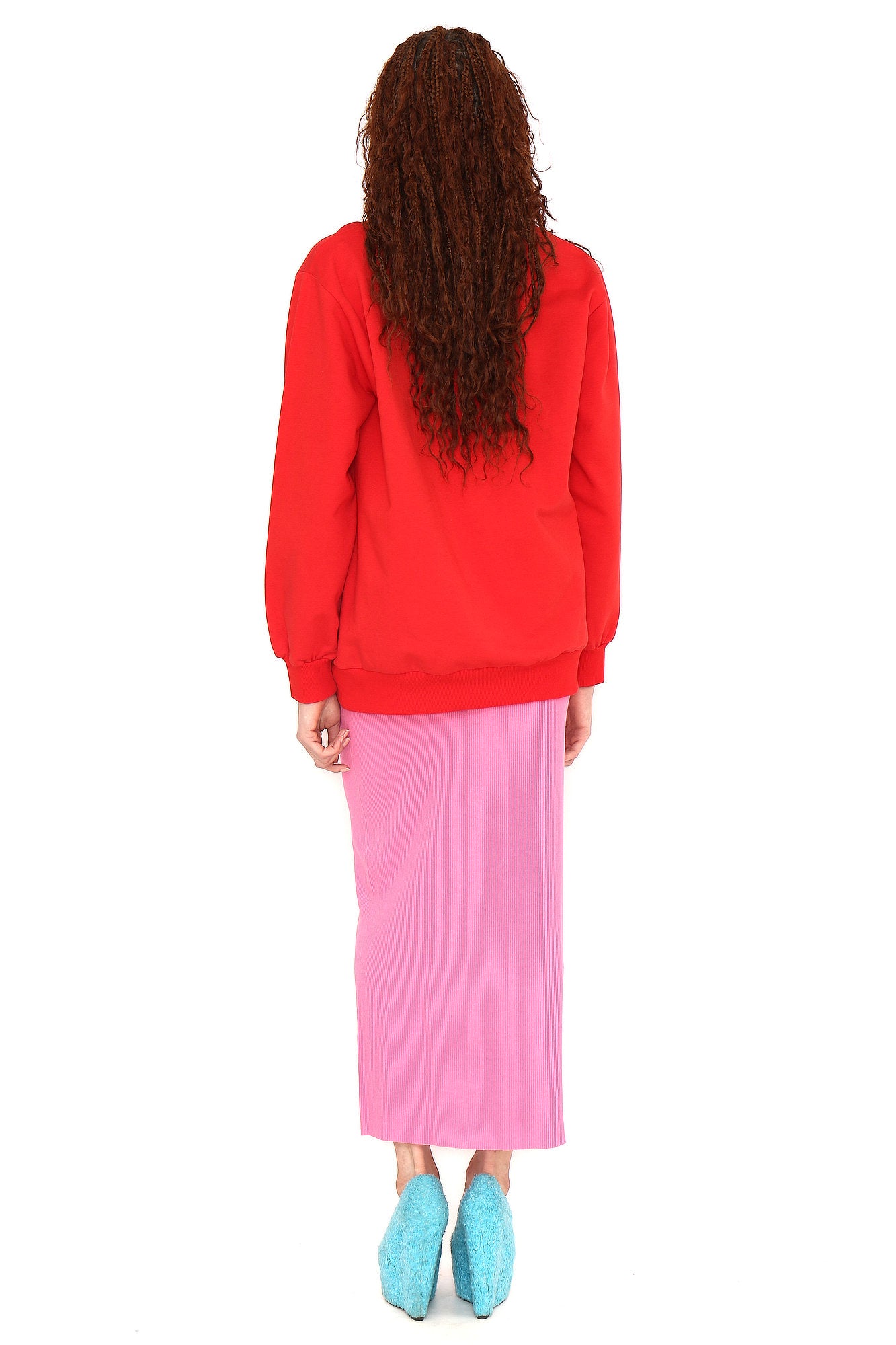 SUDADERA ROJO CORAZON GRANDE ROSA