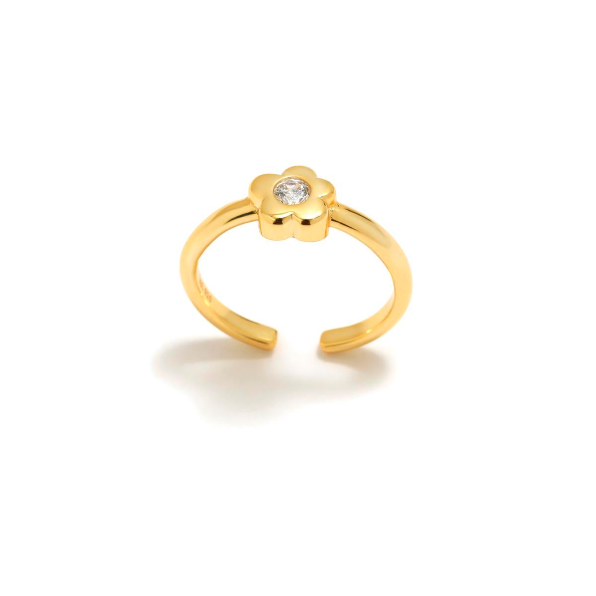 MULTISIZE RING GAGA FLOWER SILVER WITH GOLD PLATING