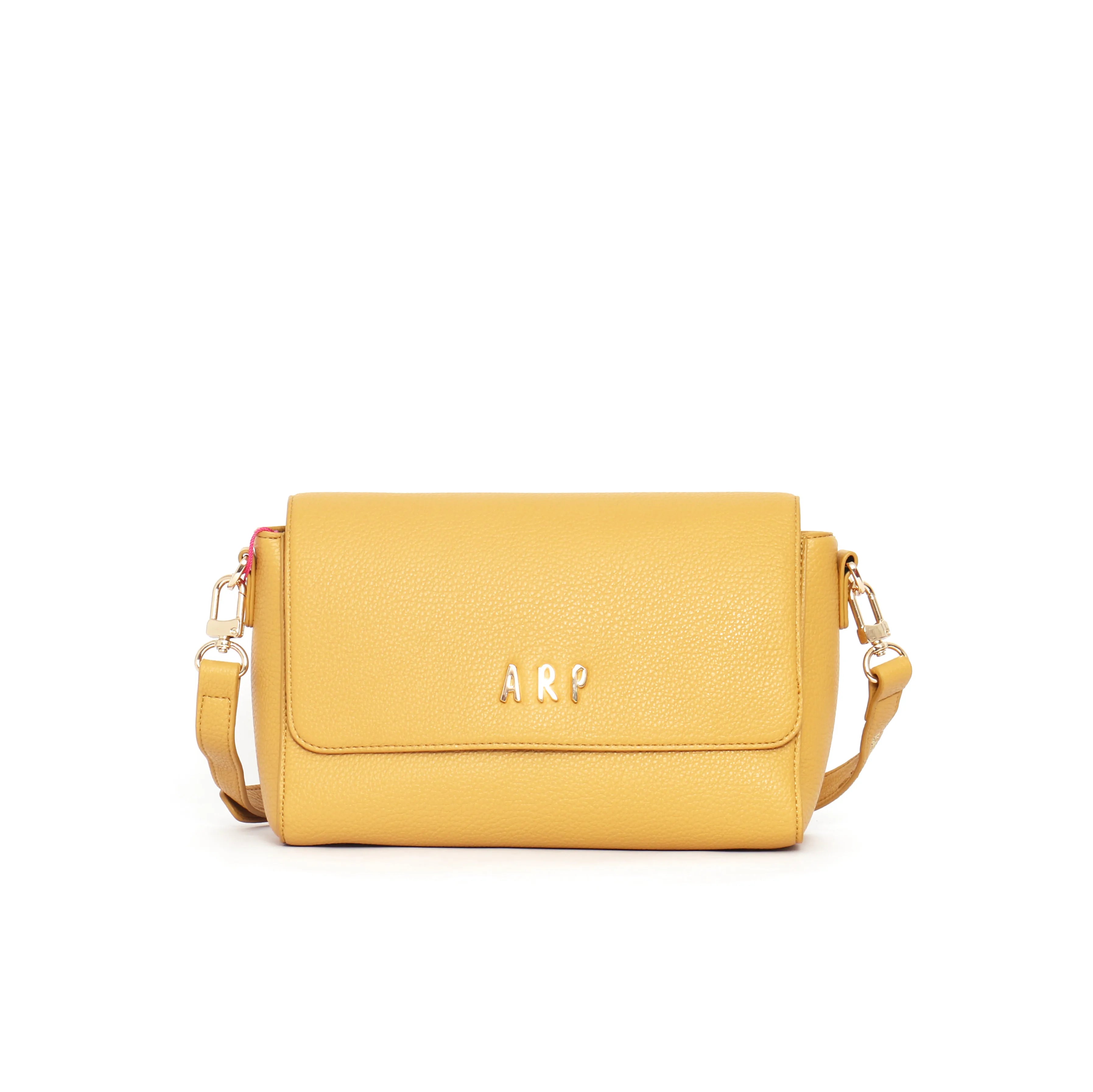 Bandoulière rabat contraste moutarde