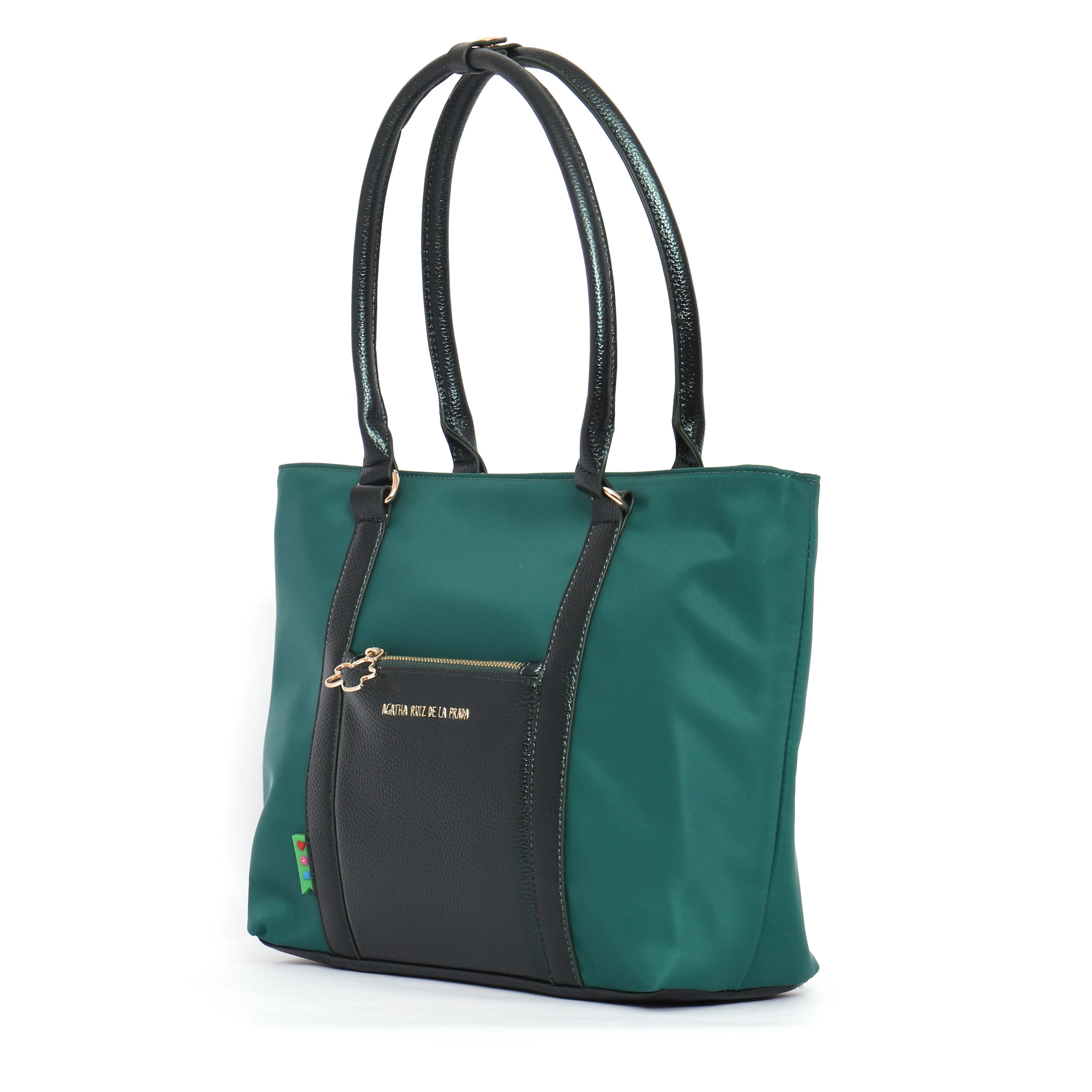 SHOPPER NYLON METALIZADO VERDE