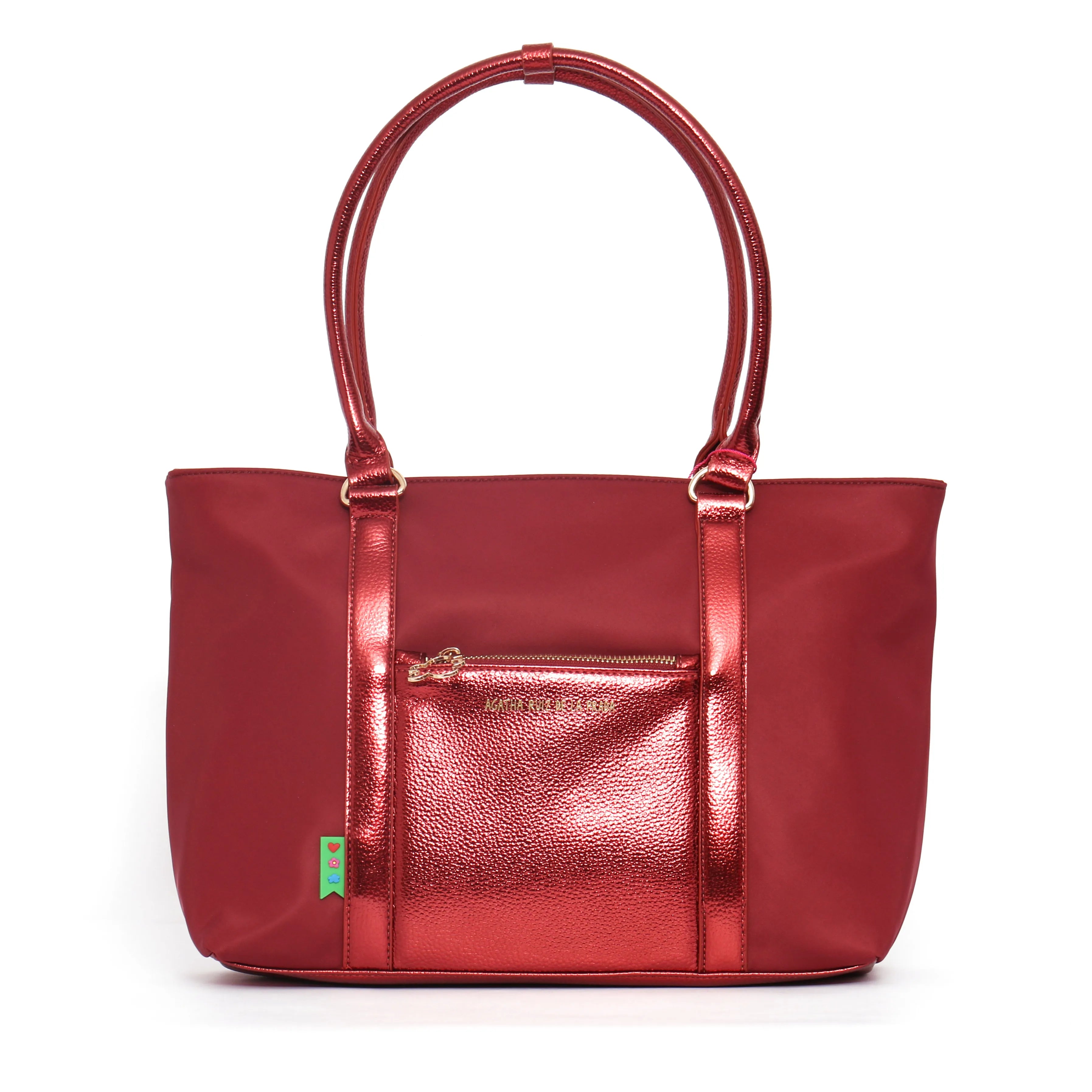 SHOPPER nylon métallisé grenat