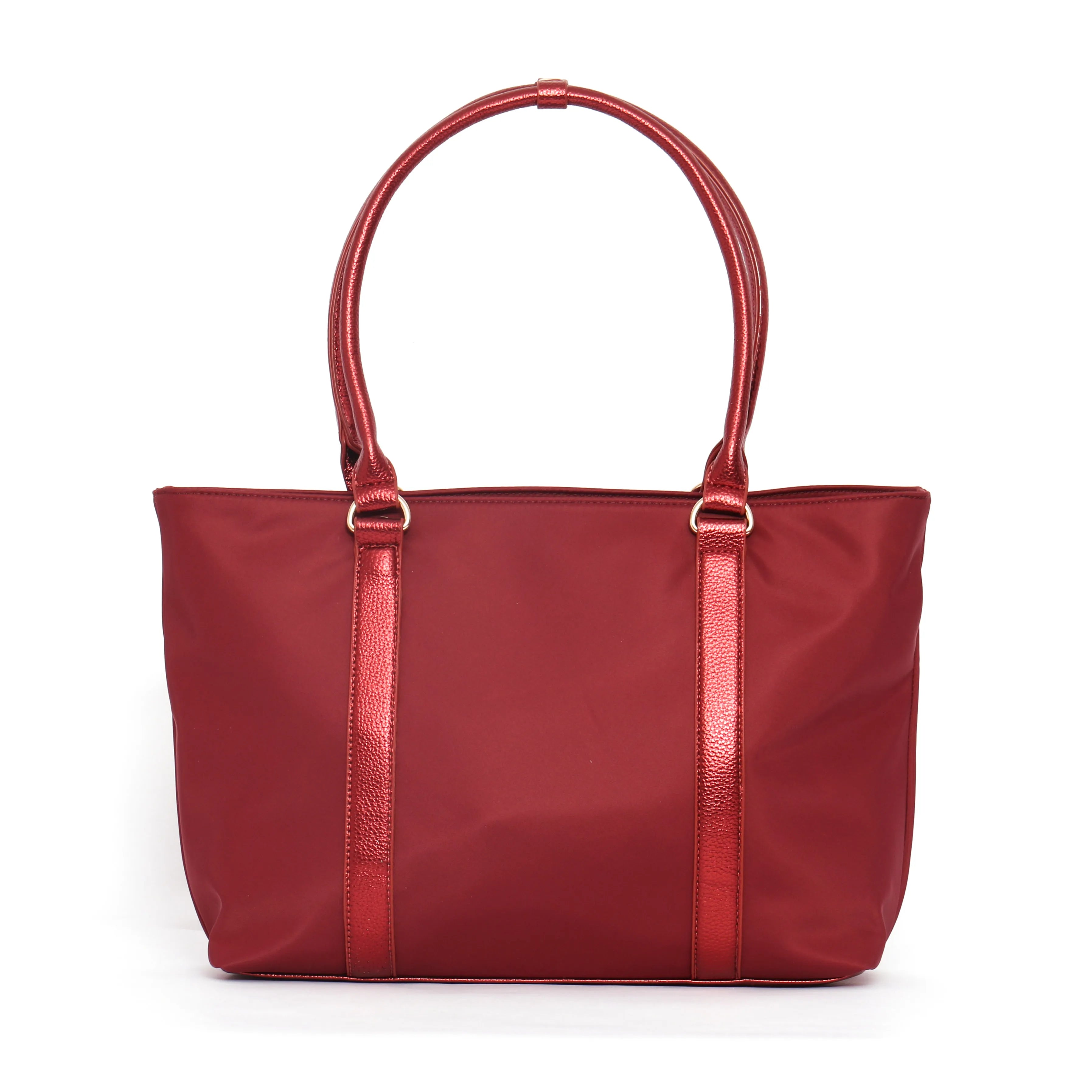 SHOPPER NYLON METALIZADO GRANATE