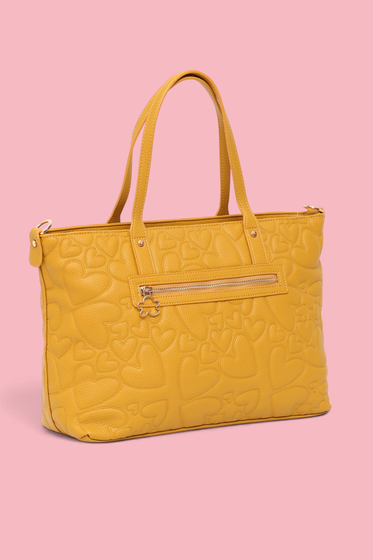SHOPPER CORAZONES MOSTAZA