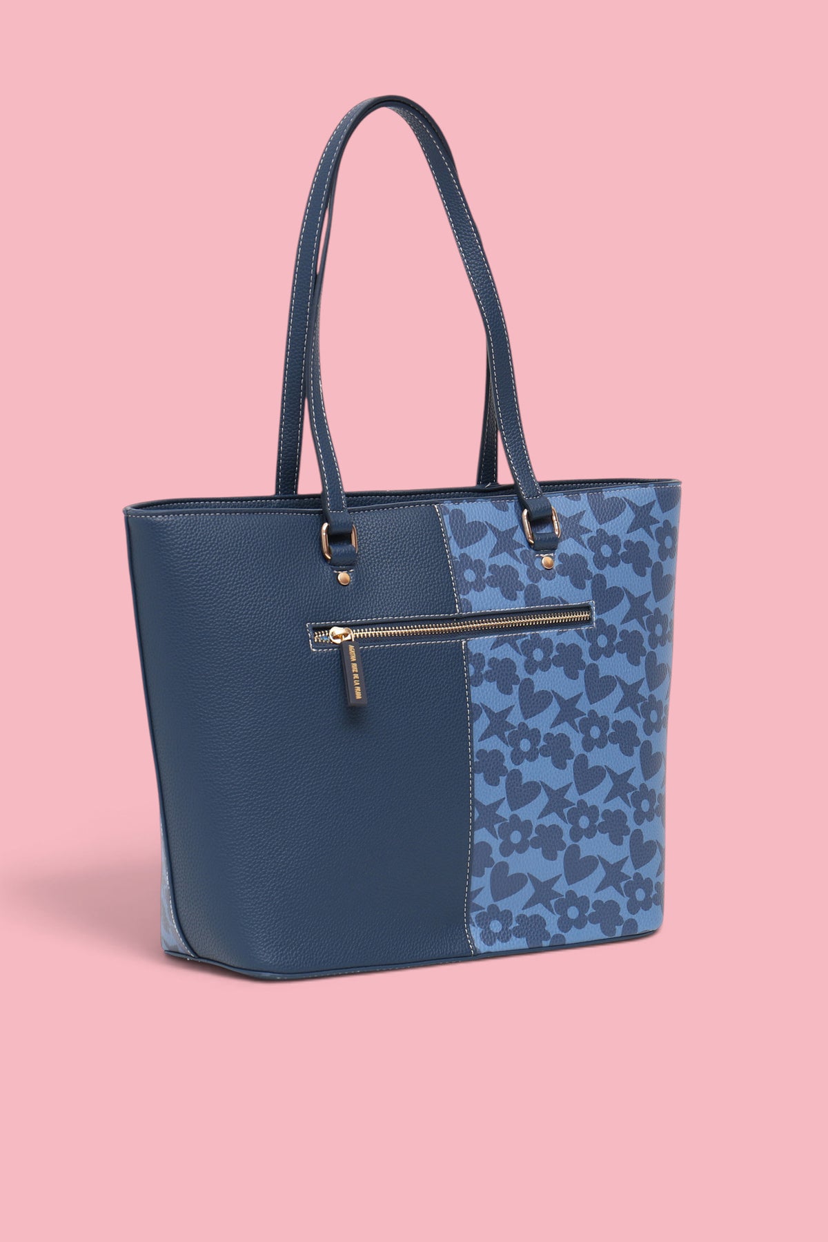 TOTE DOBLE ESTAMPADO AZUL