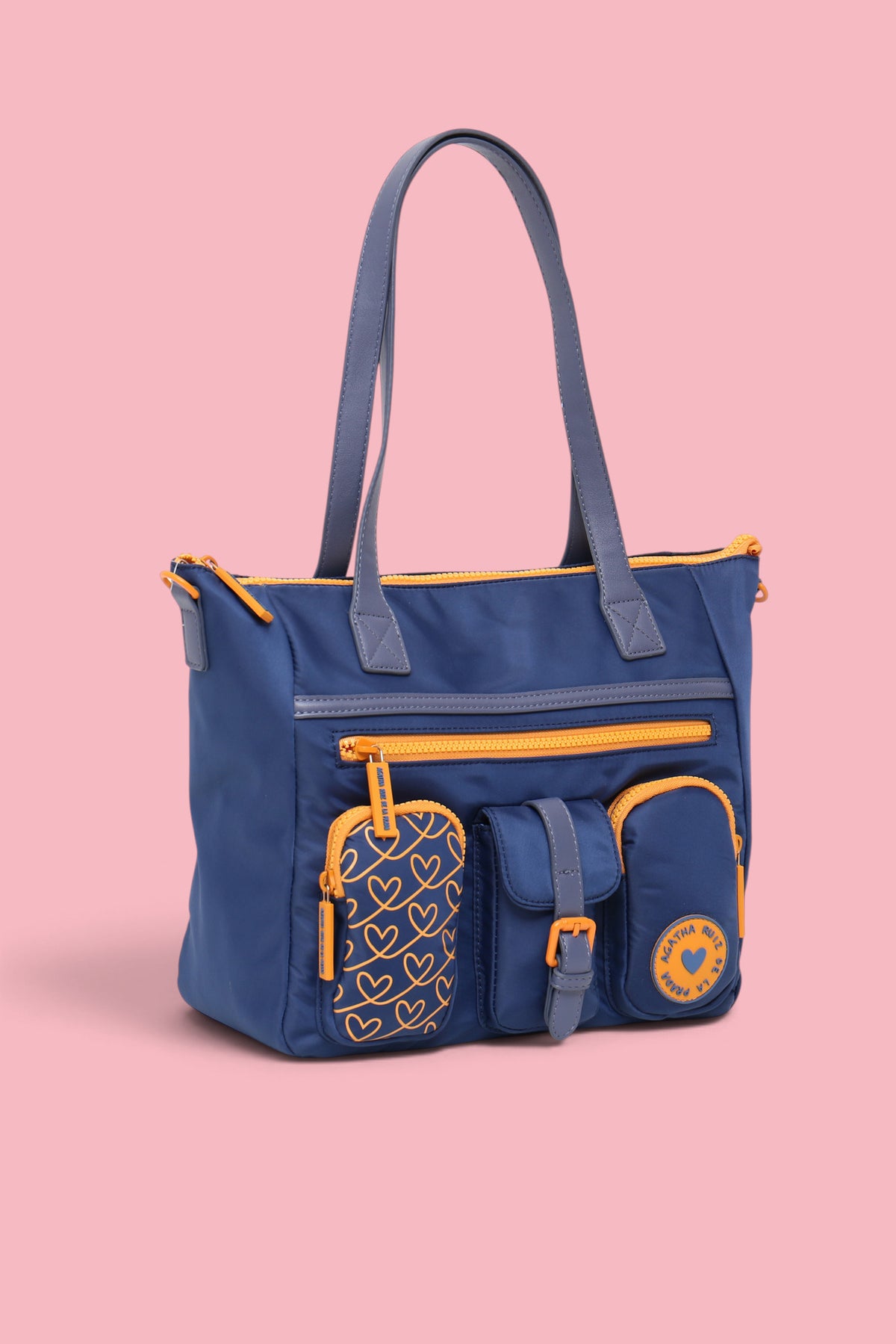 SAC SHOPPER EN NYLON À POCHES BLEU