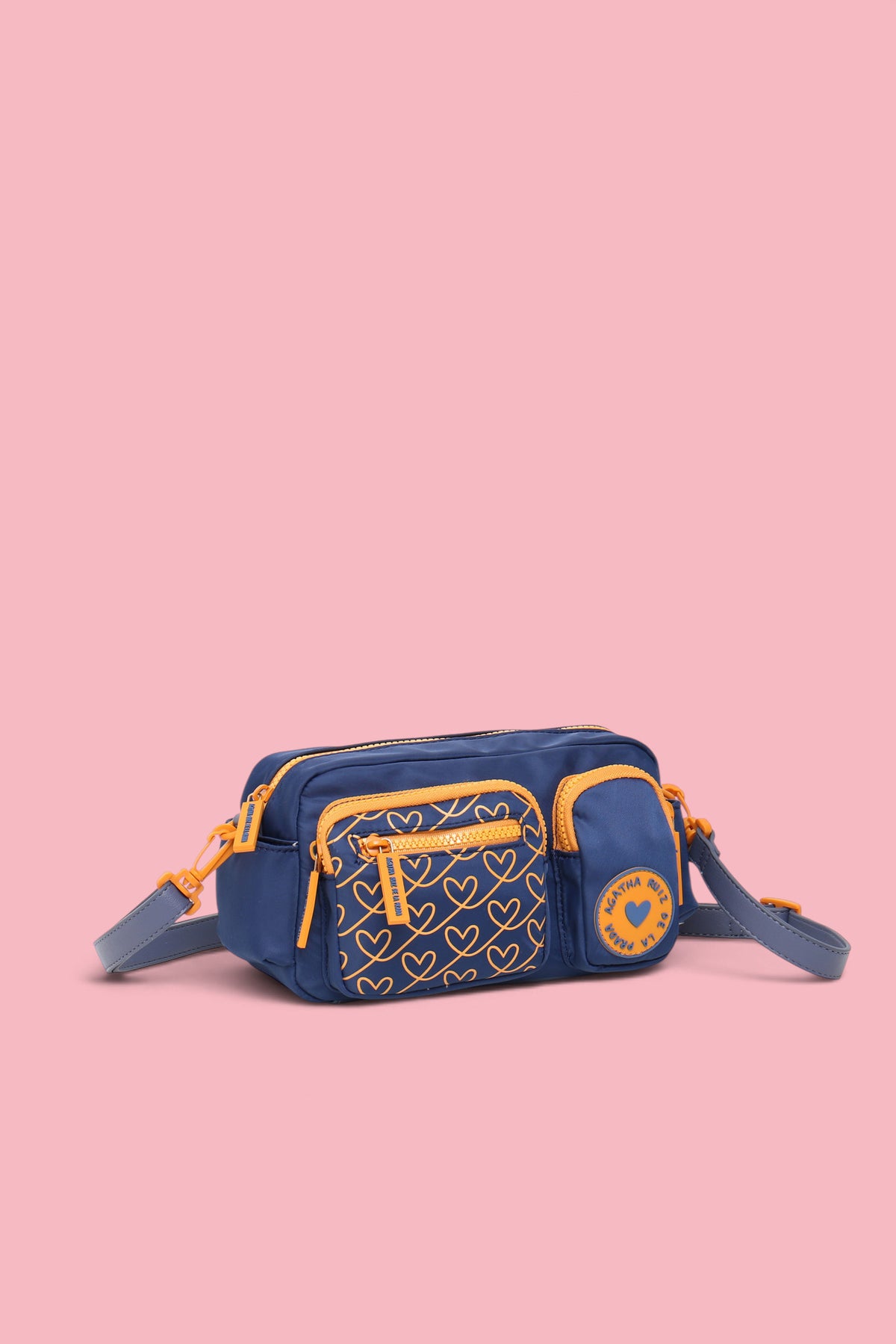 BANDOLERA NYLON BOLSILLOS AZUL