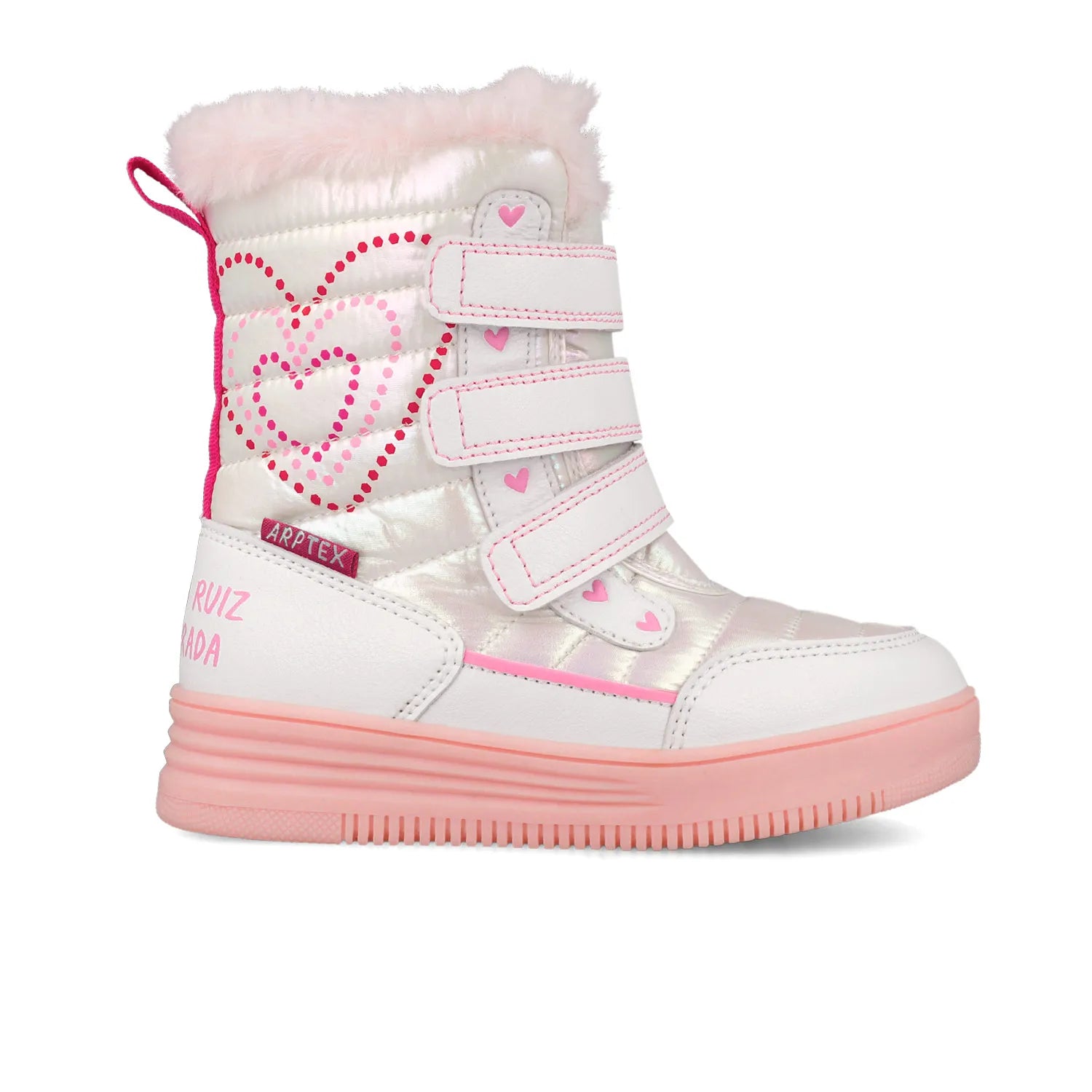 WHITE AFTERSKI BOOT HEARTS