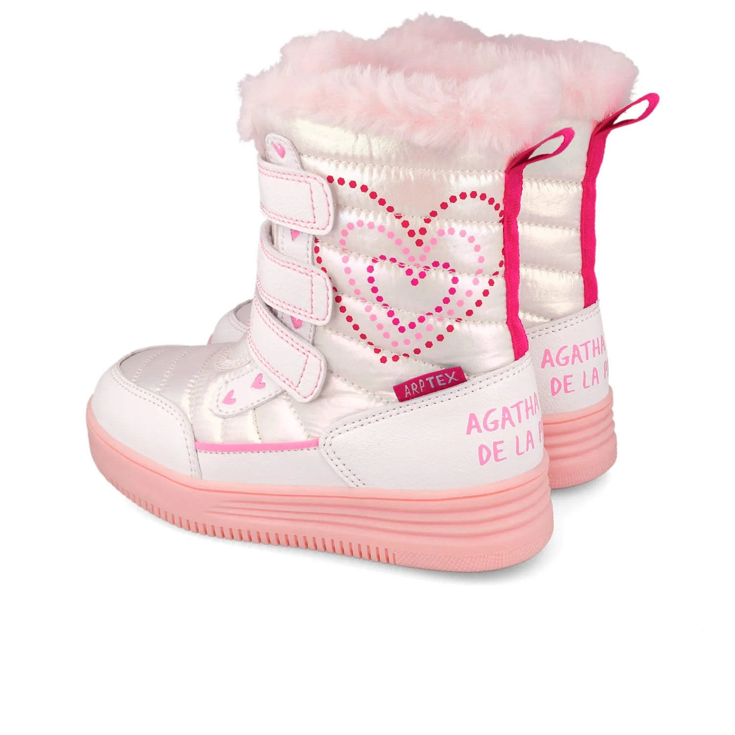 WHITE AFTERSKI BOOT HEARTS