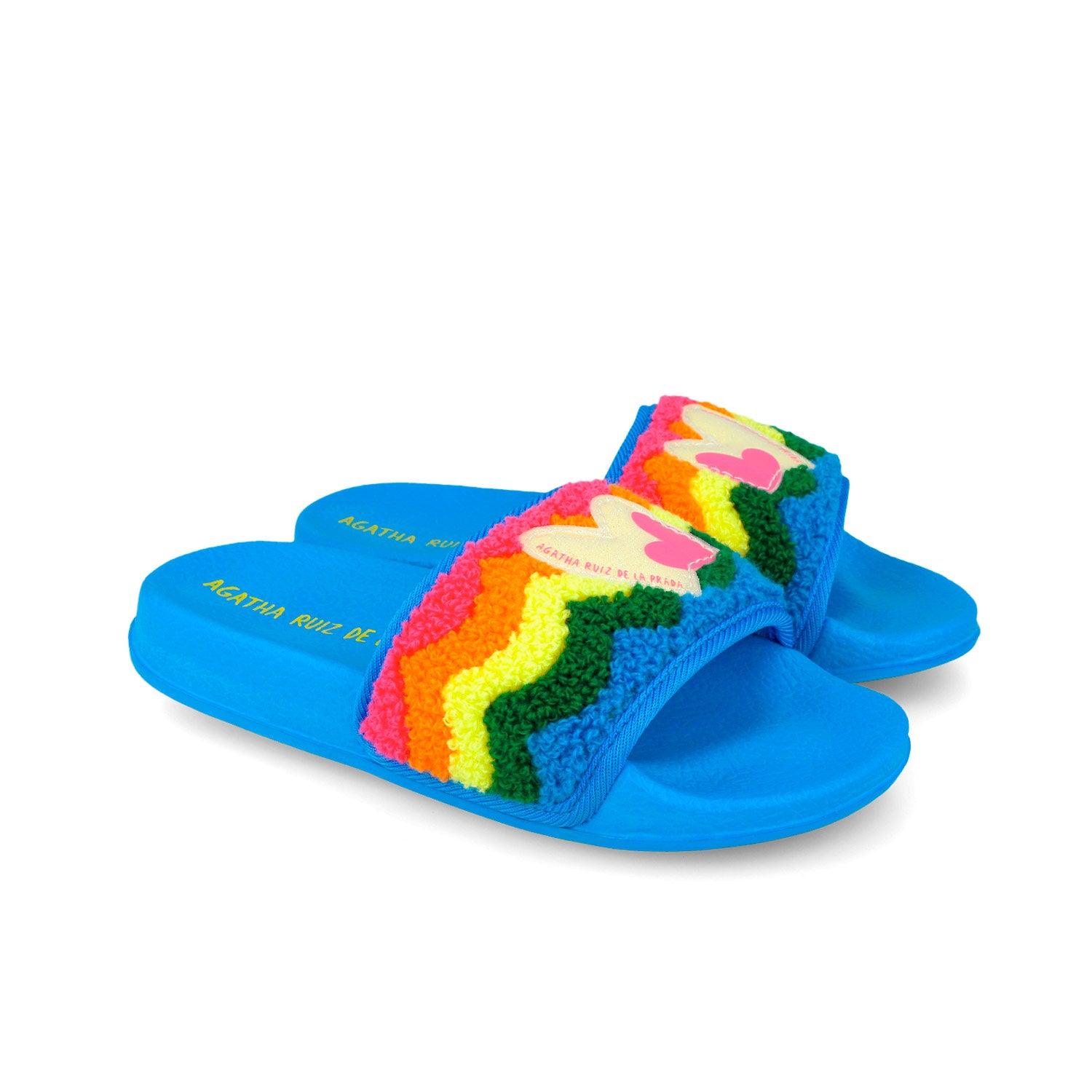FLIP FLOP TOALLA CORAZON AZUL