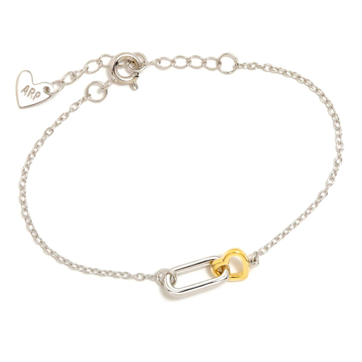 Bracelet cœur bicolore link