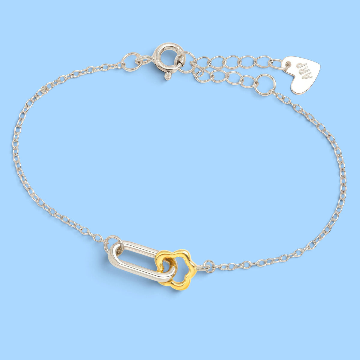 BICOLOR FLOWER LINK BRACELET