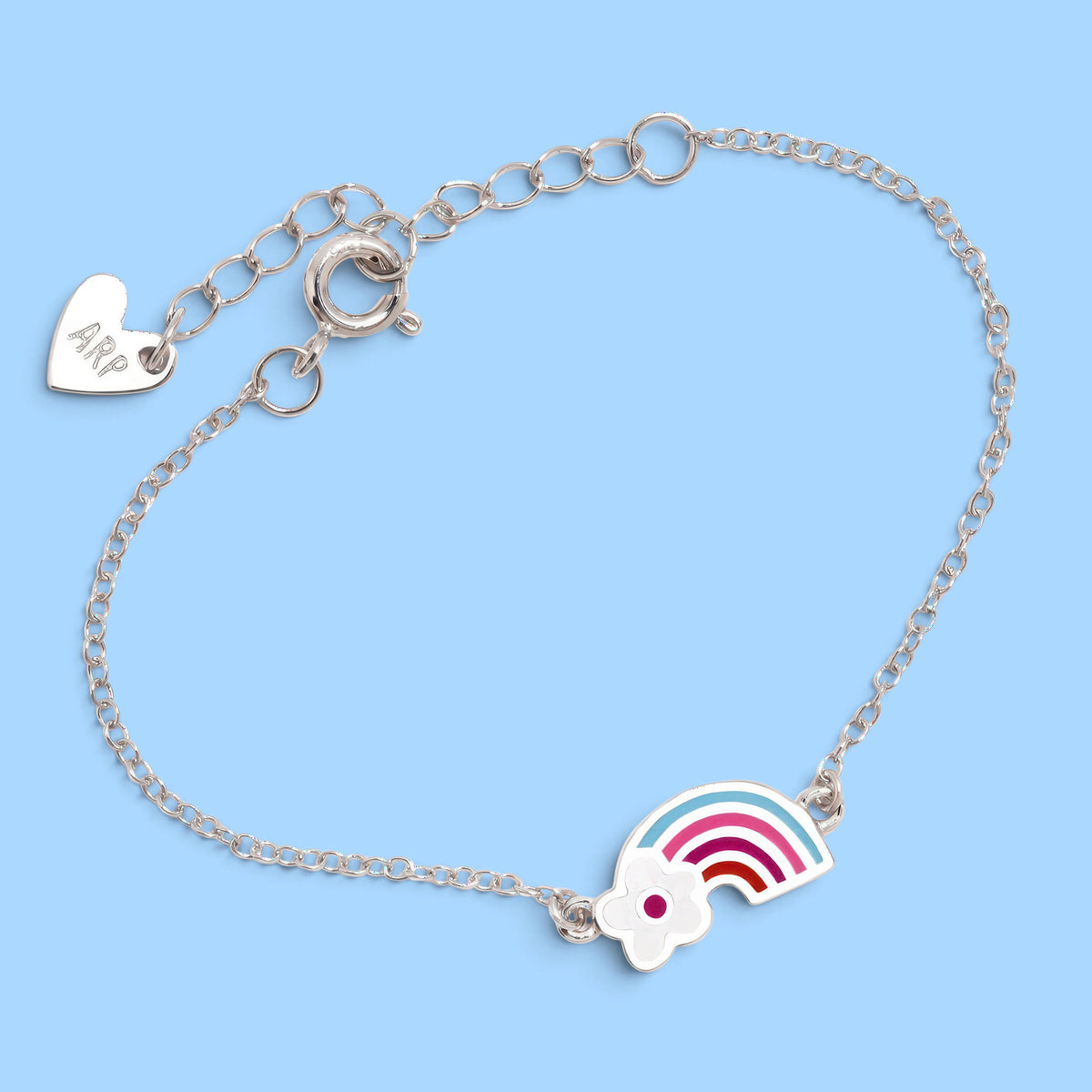 PULSERA ARCOIRIS FLOR BLANCA