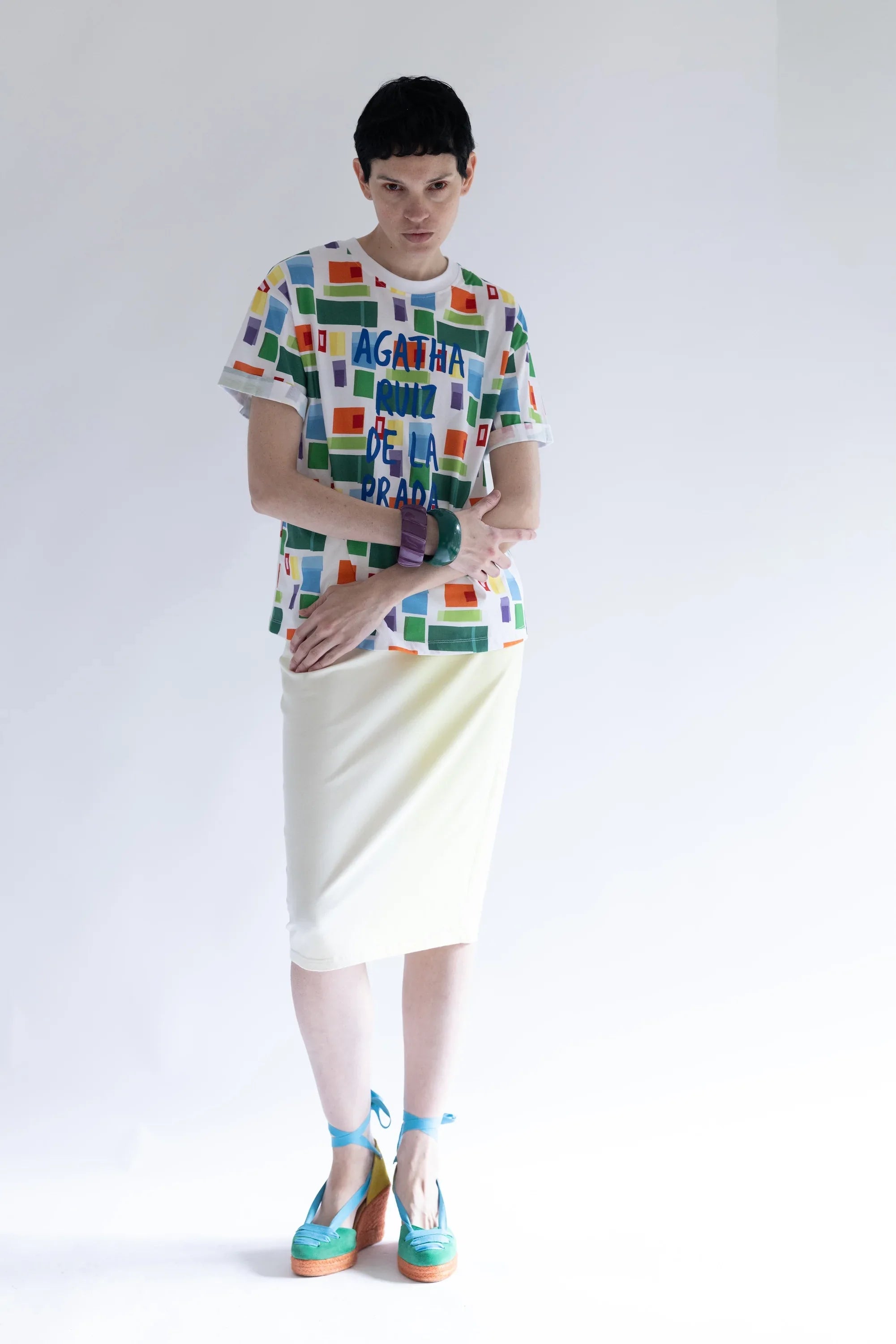 CAMISETA BLANCA CUADROS