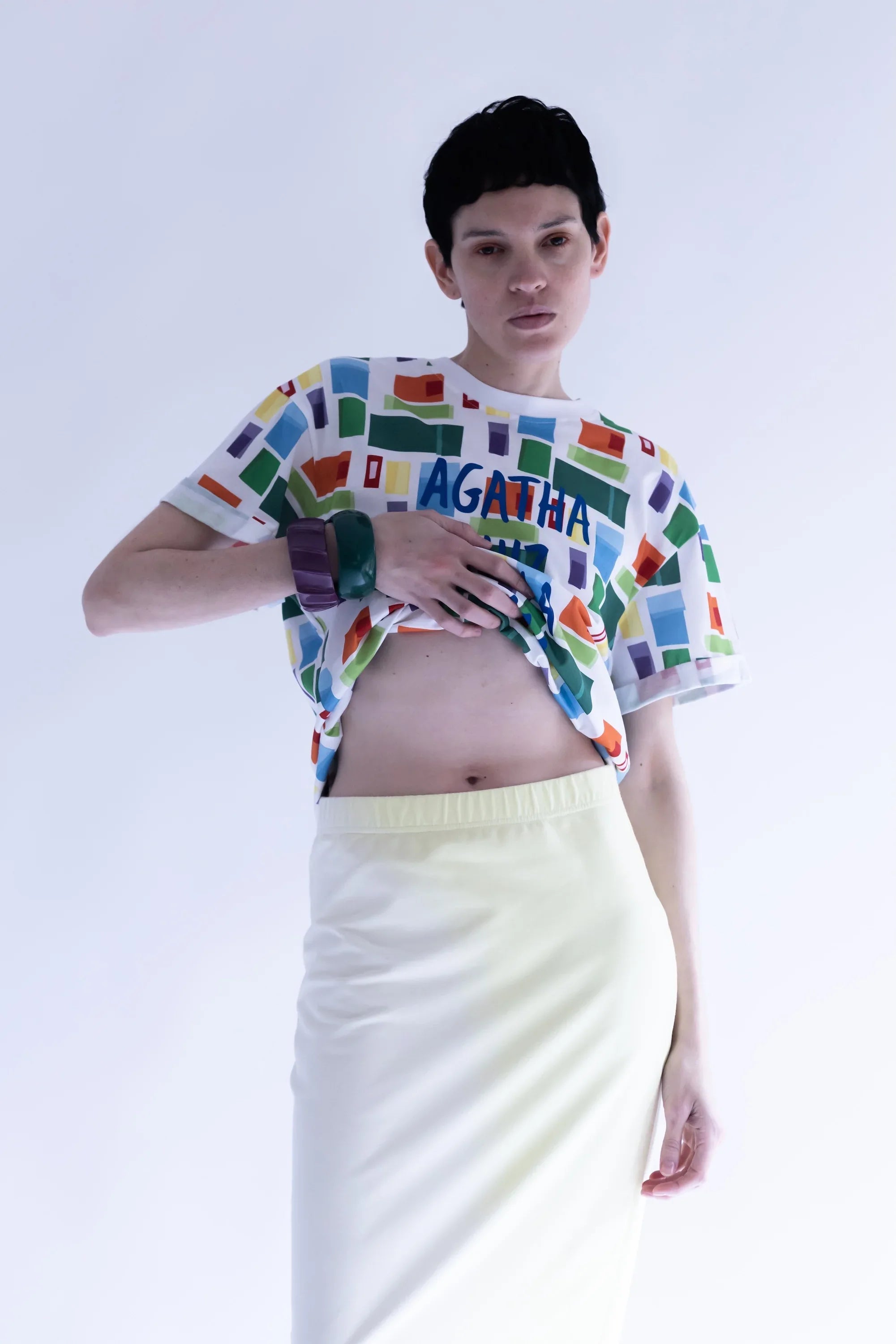 CAMISETA BLANCA CUADROS