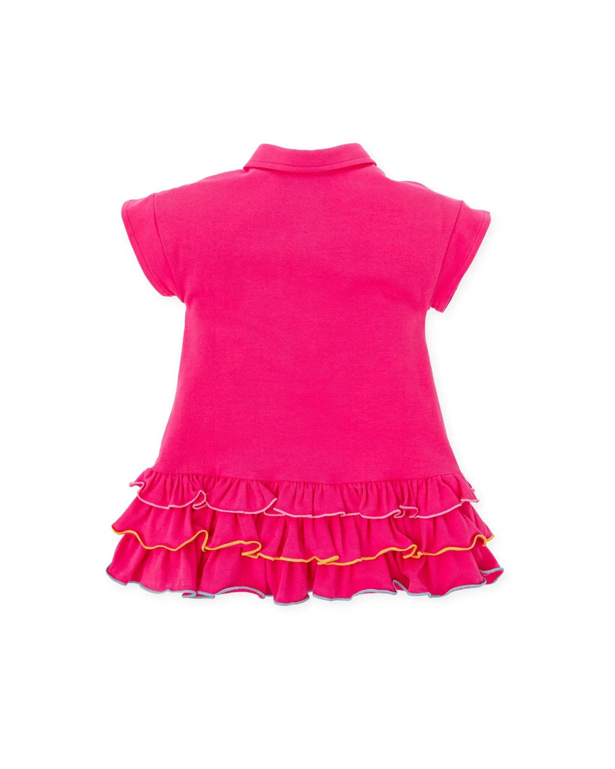 VESTIDO BOTONES PUNTO LISO FUCSIA FLORES - Agatha Ruiz de la Prada