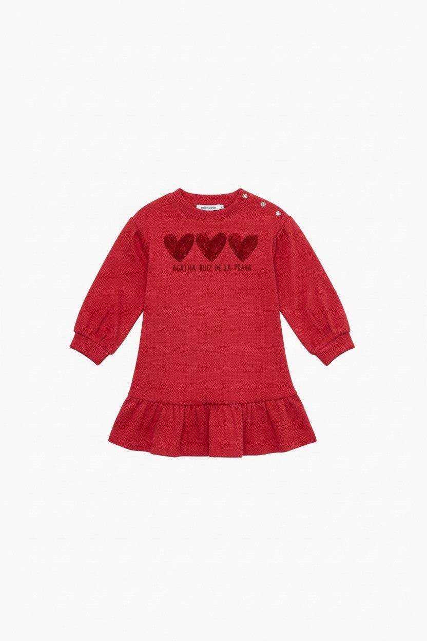 VESTIDO ROJO 3 CORAZONES