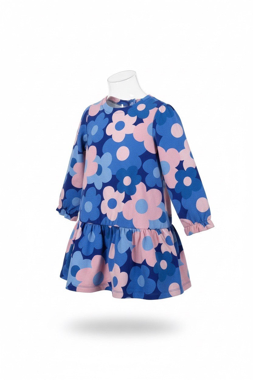 VESTIDO FLORES ROSAS Y AZULES