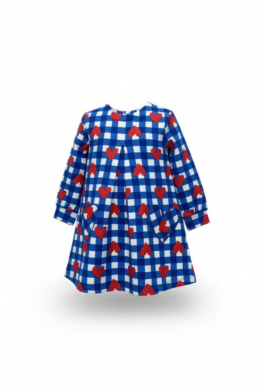 VESTIDO VICHY CORAZONES ROJOS