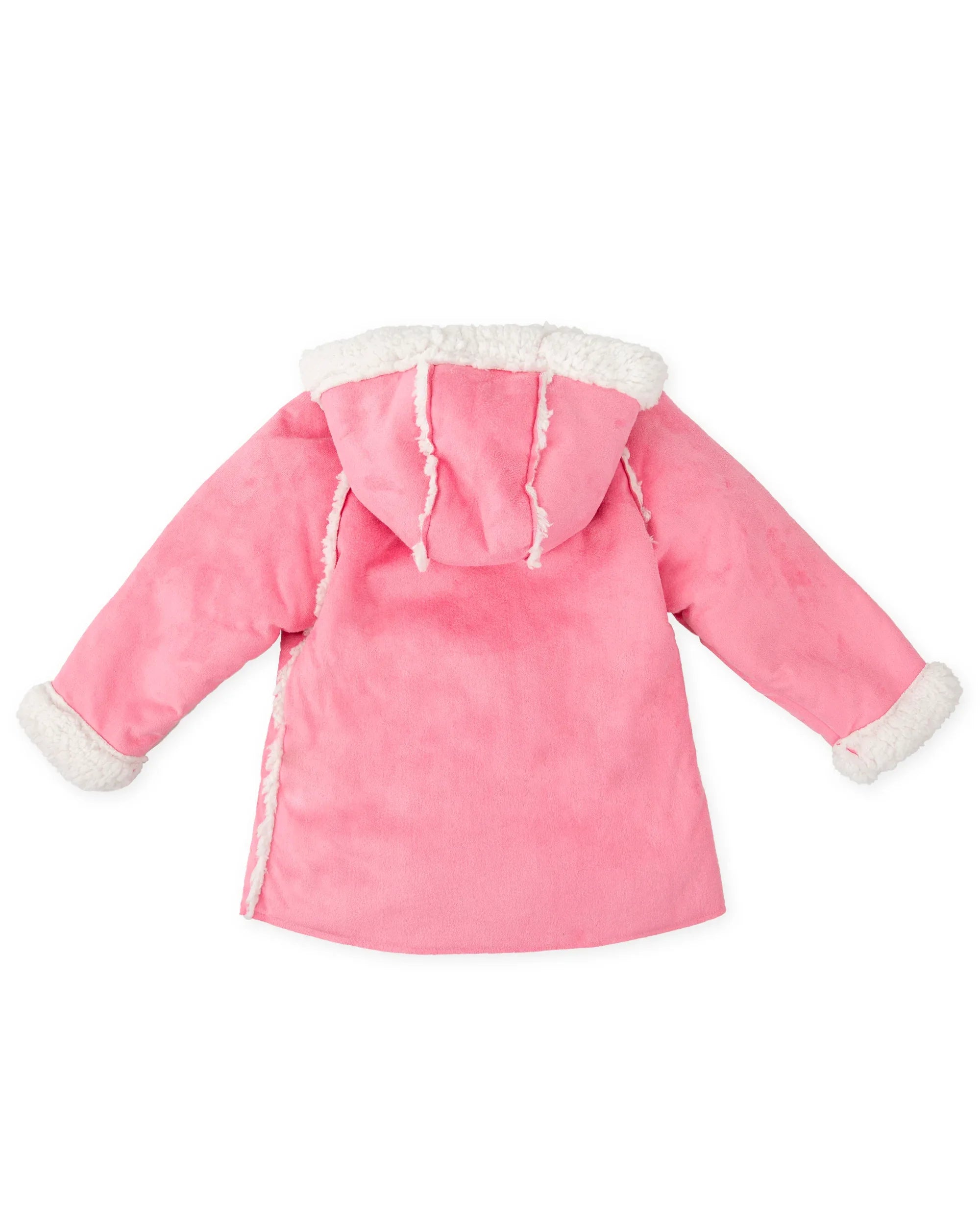 Cappotto giacca interno in pelliccia sintetica fragola bambina